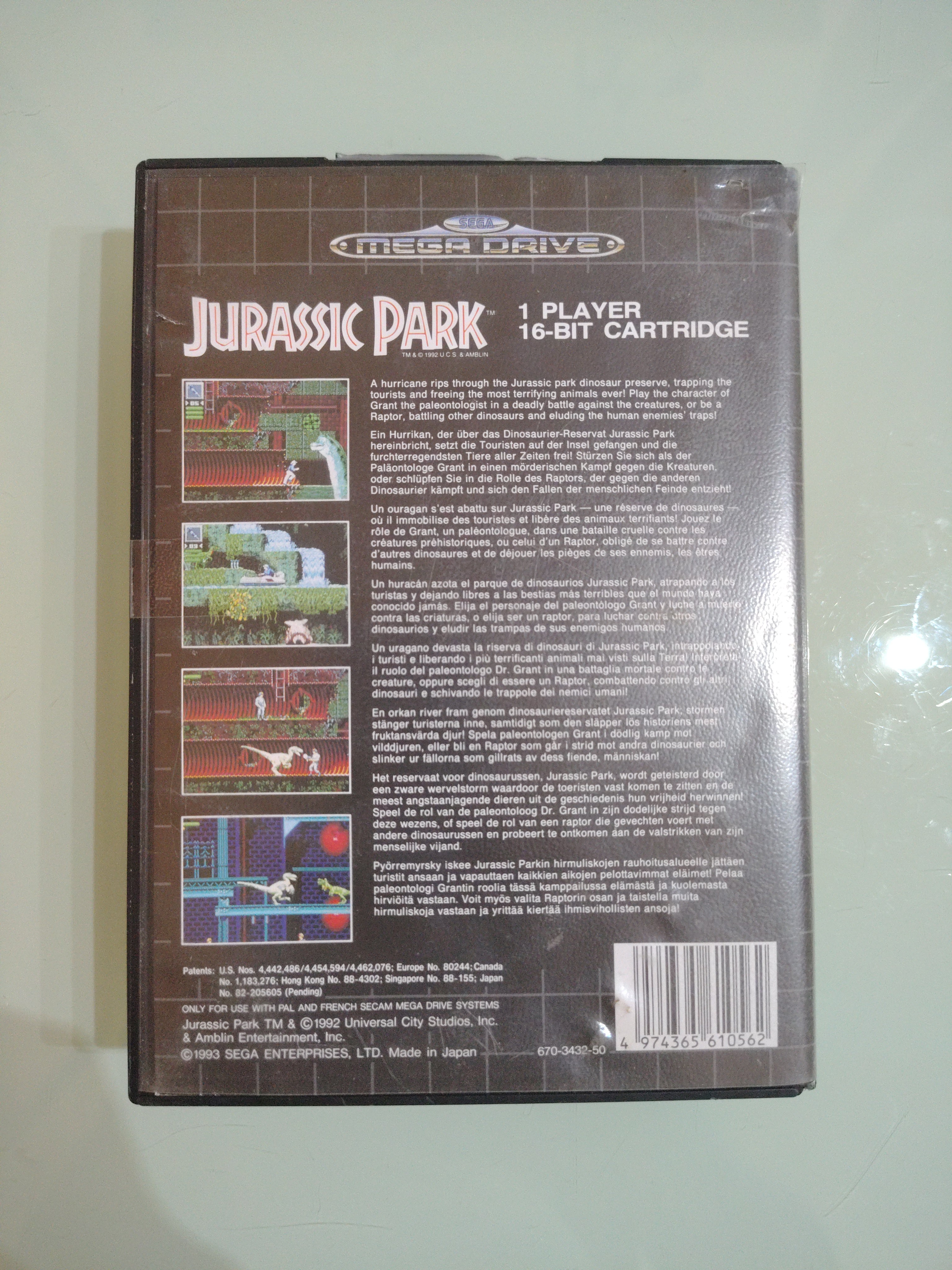 Videogioco SEGA MEGA DRIVE JURASSIC PARK LIBRETTO ORIGINALE