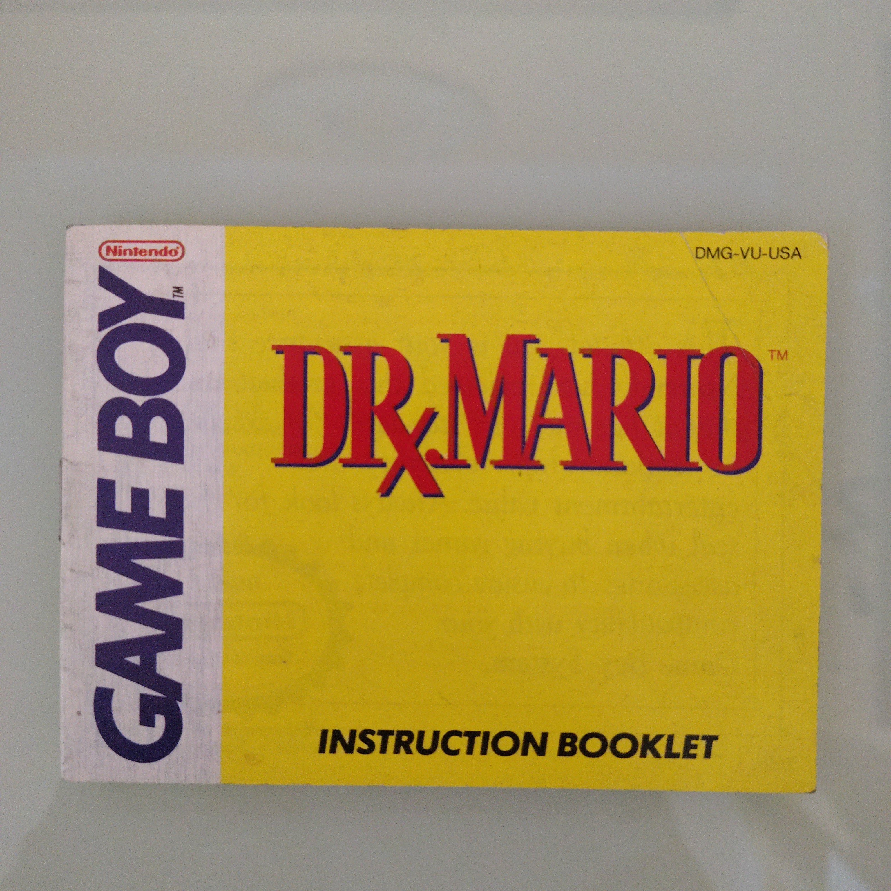 Dr. Mario  Autentico Nintendo Game Boy solo manuale originale