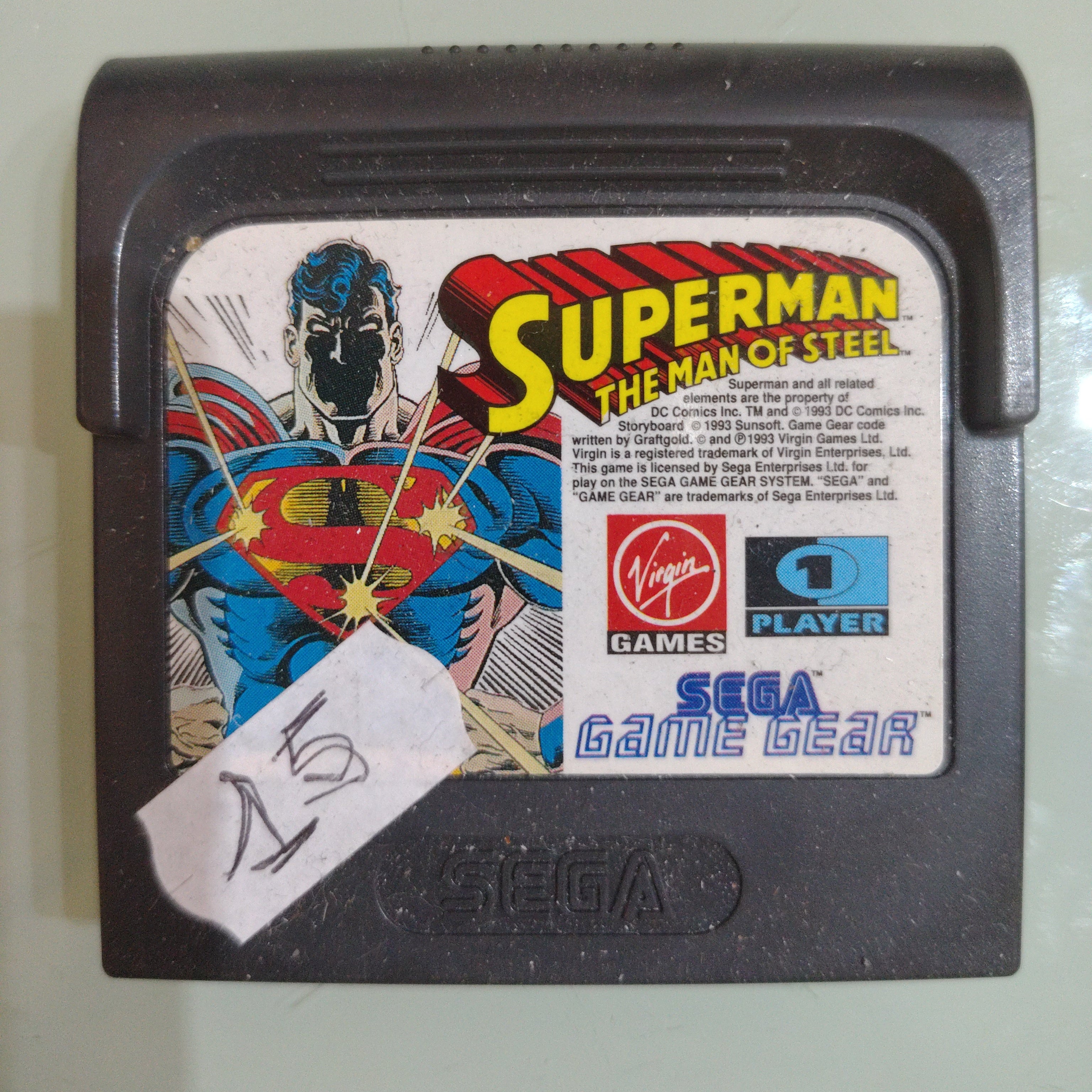 SEGA GAME GEAR - SUPERMAN THE MAN OF STEEL - VIRGIN GAMES  TESTATO E FUNZIONANTE