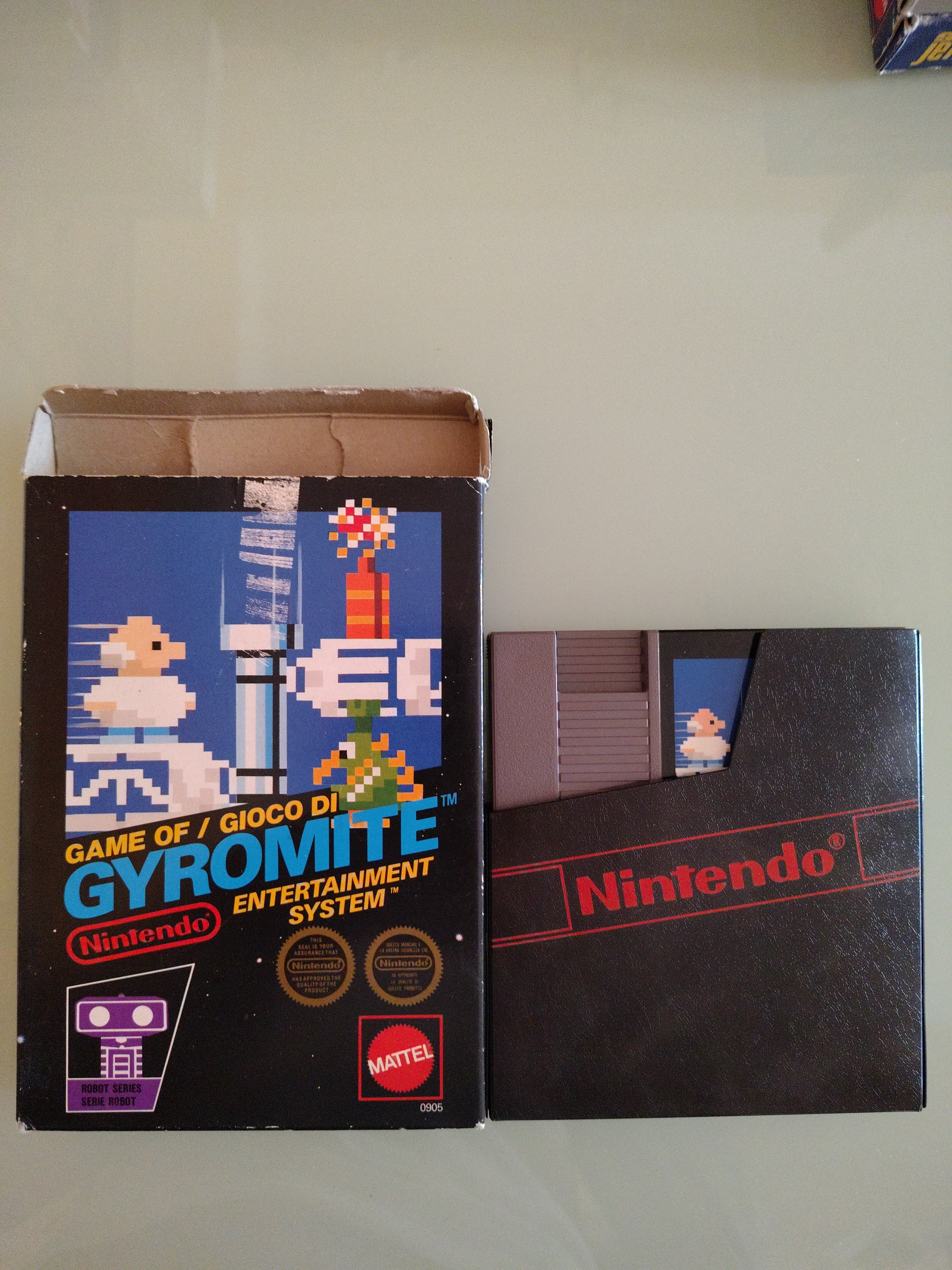 Adesivo opaco Gyromite (Nintendo NES) completo di scatola CIB 1° stampa
