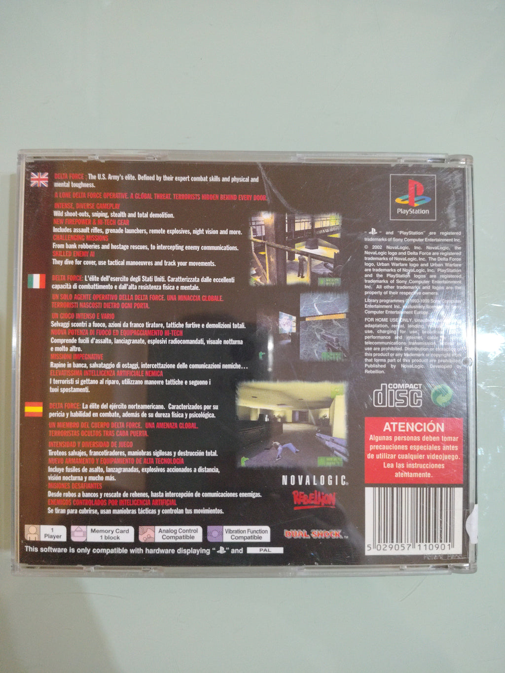 DELTA FORCE URBAN WARFARE PLAYSTATION PS1 PS2 PS3 PAL ESP ITA ITALIANO COMPLETO