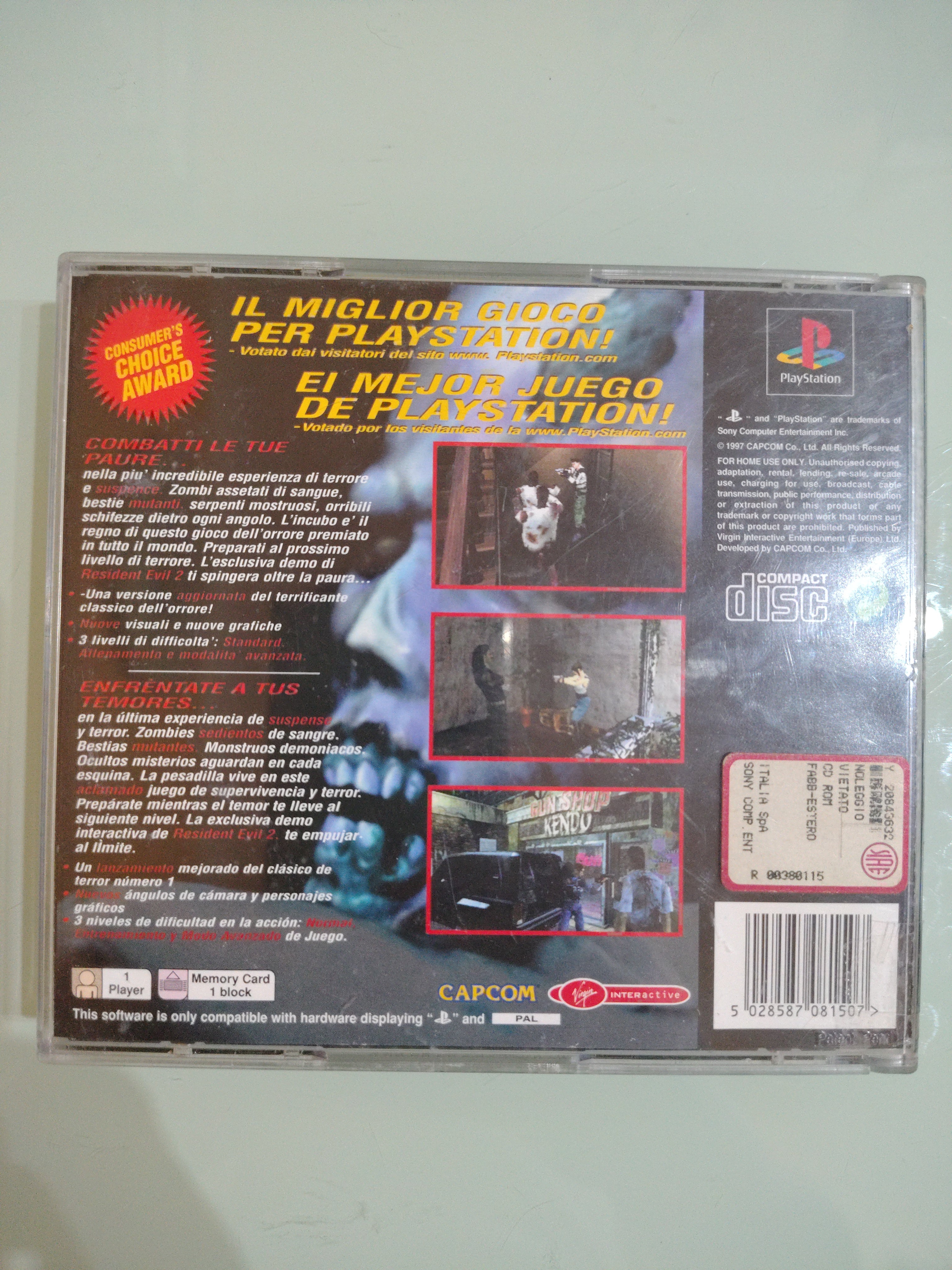 RESIDENT EVIL DIRECTOR'S CUT PLAYSTATION 1 2 3 PS1 PAL ESP ITA ITALIANO ORIGINAL