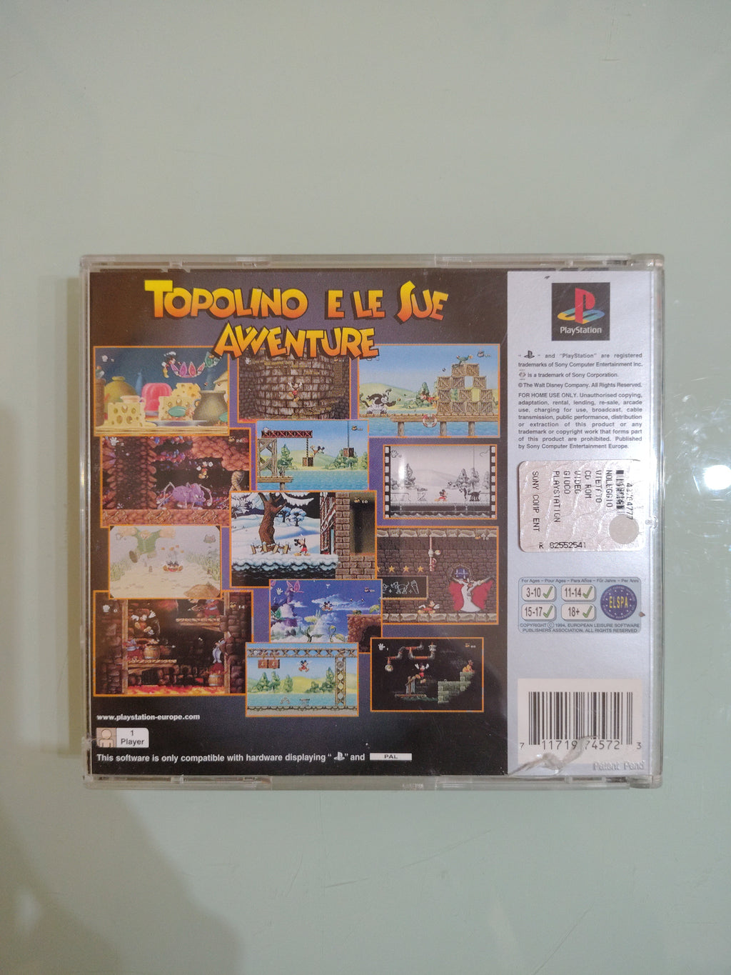 Gioco TOPOLINO E LE SUE AVVENTURE Sony Playstation 1 Platinum