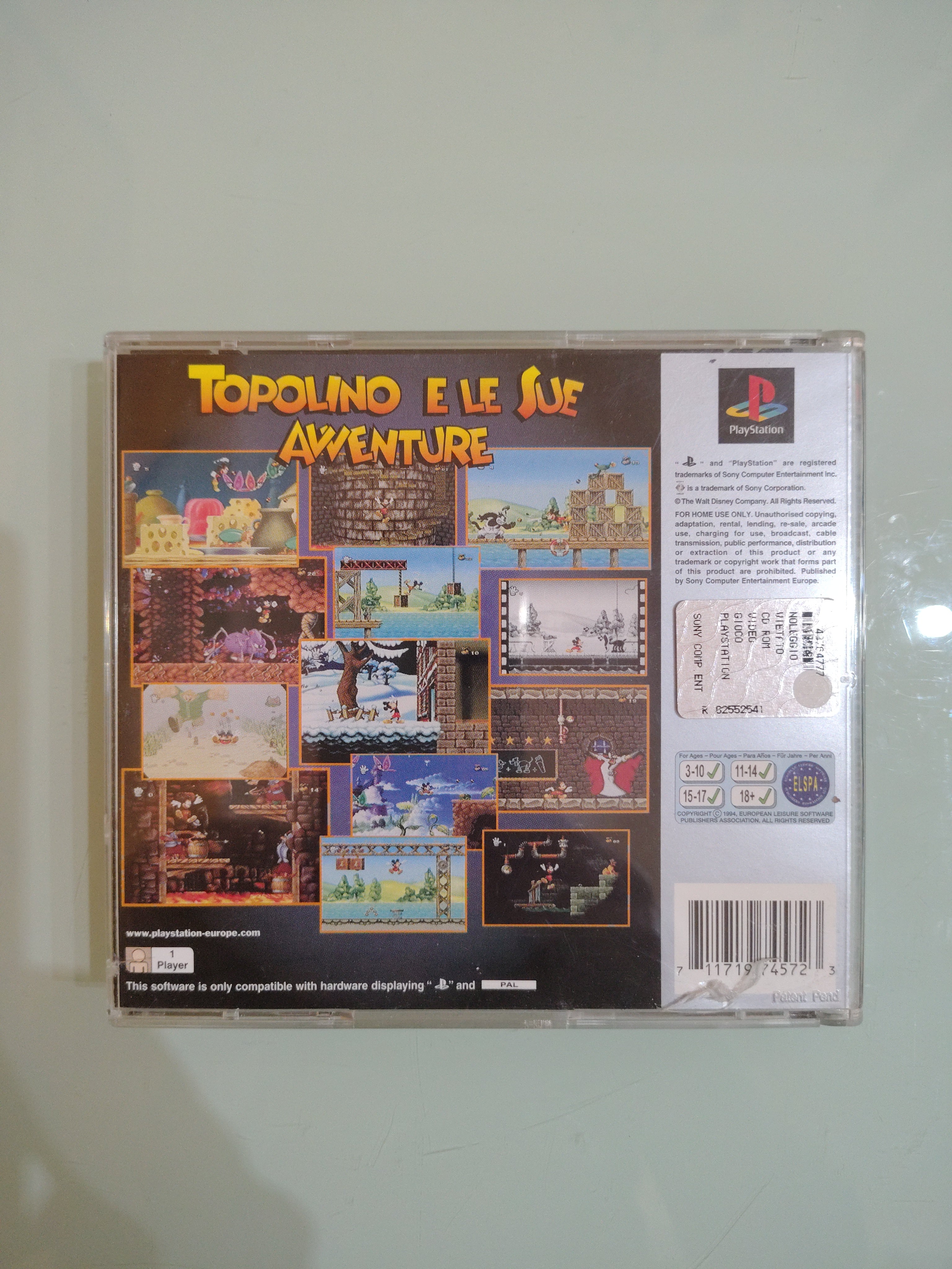 Gioco TOPOLINO E LE SUE AVVENTURE Sony Playstation 1 Platinum