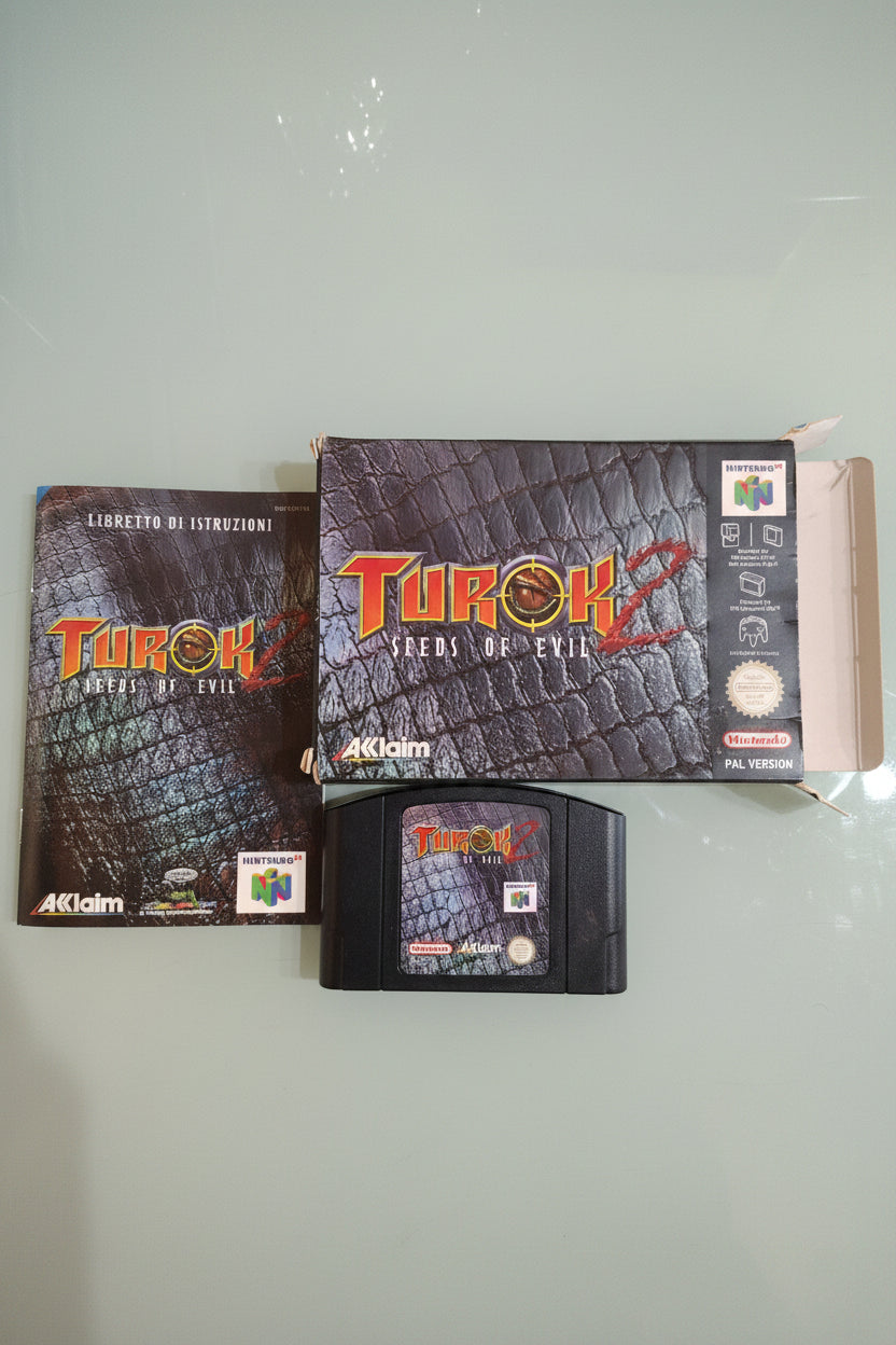 TUROK 2 SEED OF EVIL NINTENDO 64 PAL/ CONFEZIONE ORIGINALE