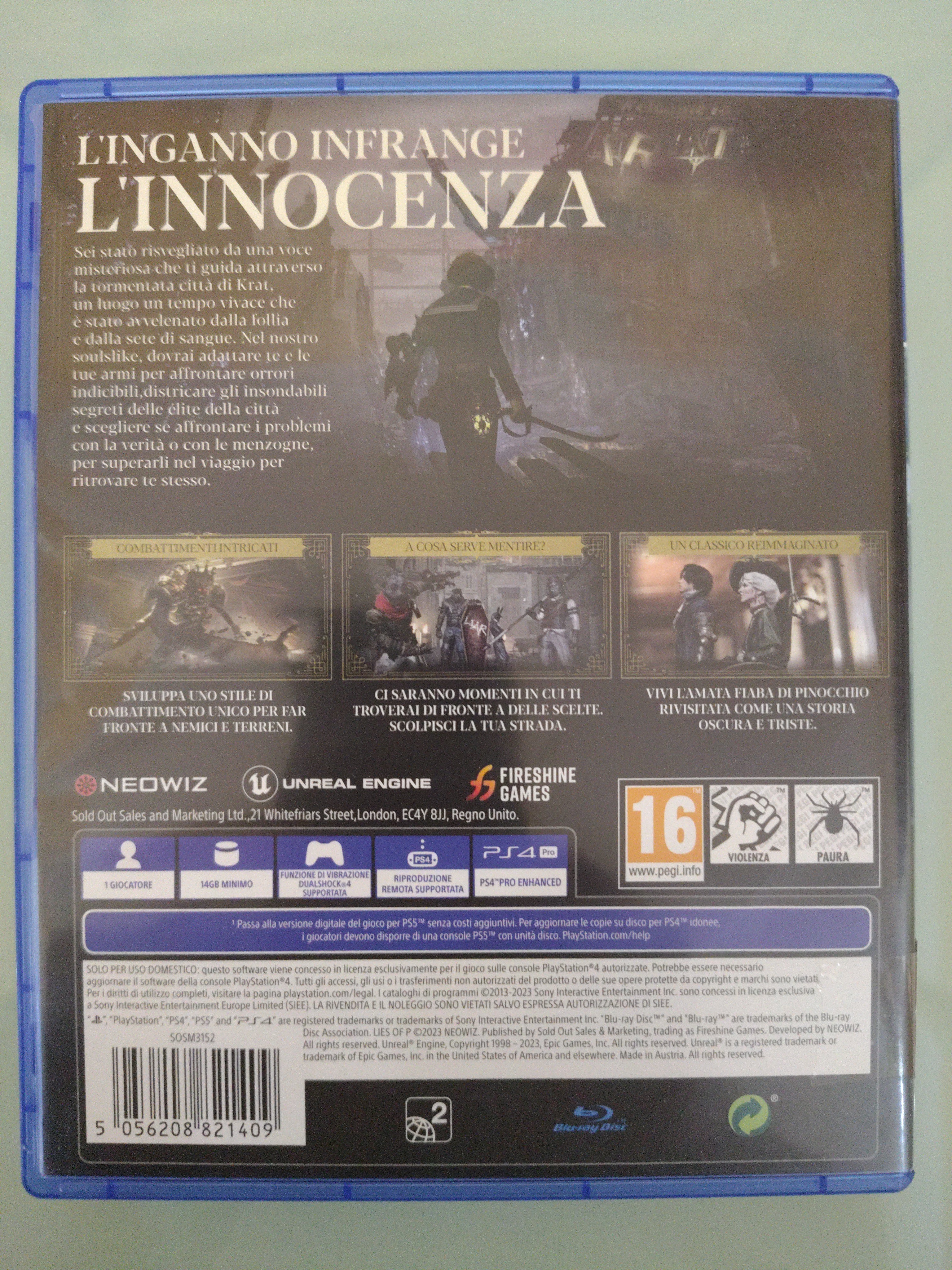 LIES OF P  UPGRADE PS5 ACTION RPG
