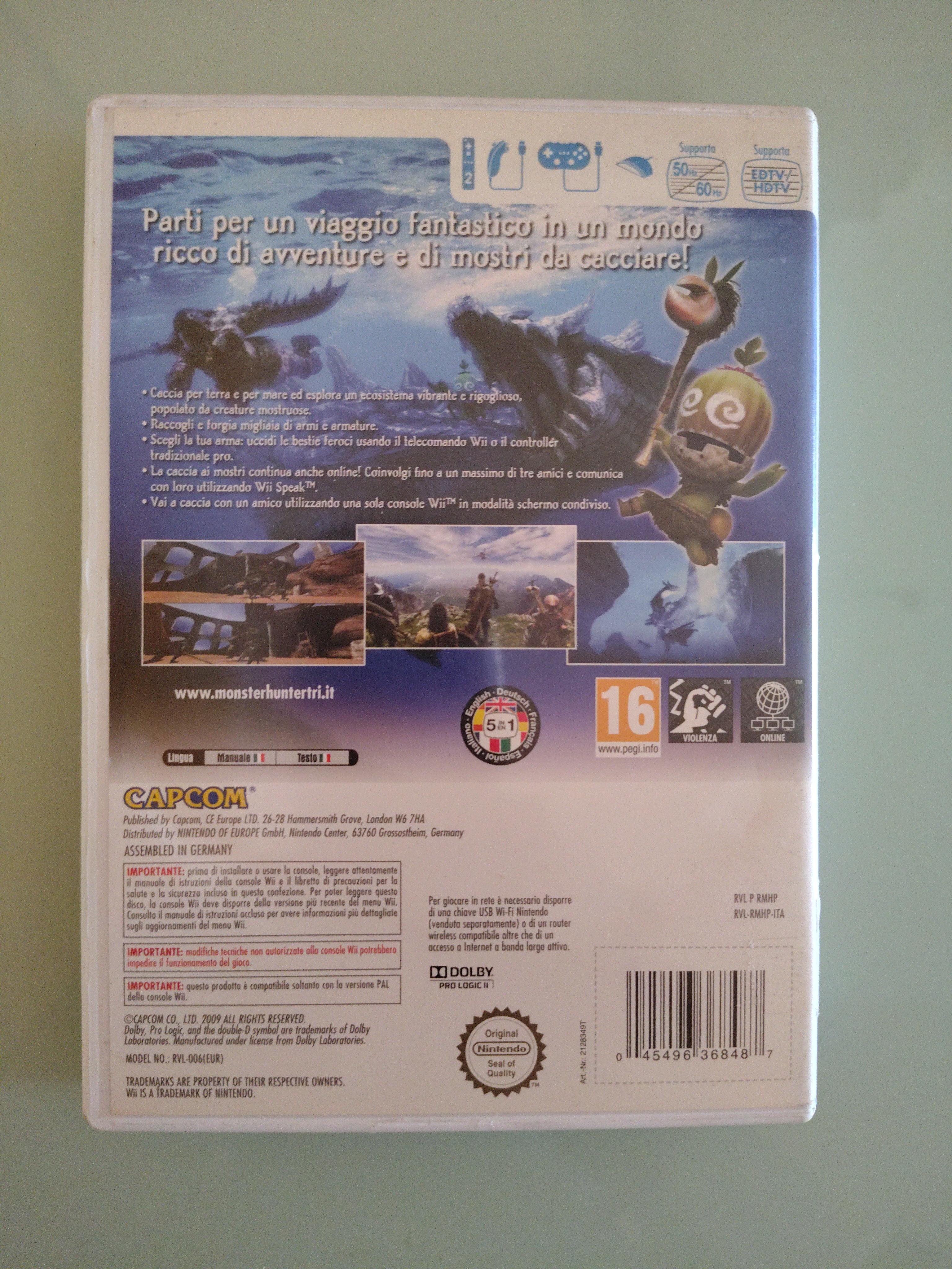 MONSTER Hunter 3 Tri NINTENDO Wii EDIZIONE ITALIANA MULTI