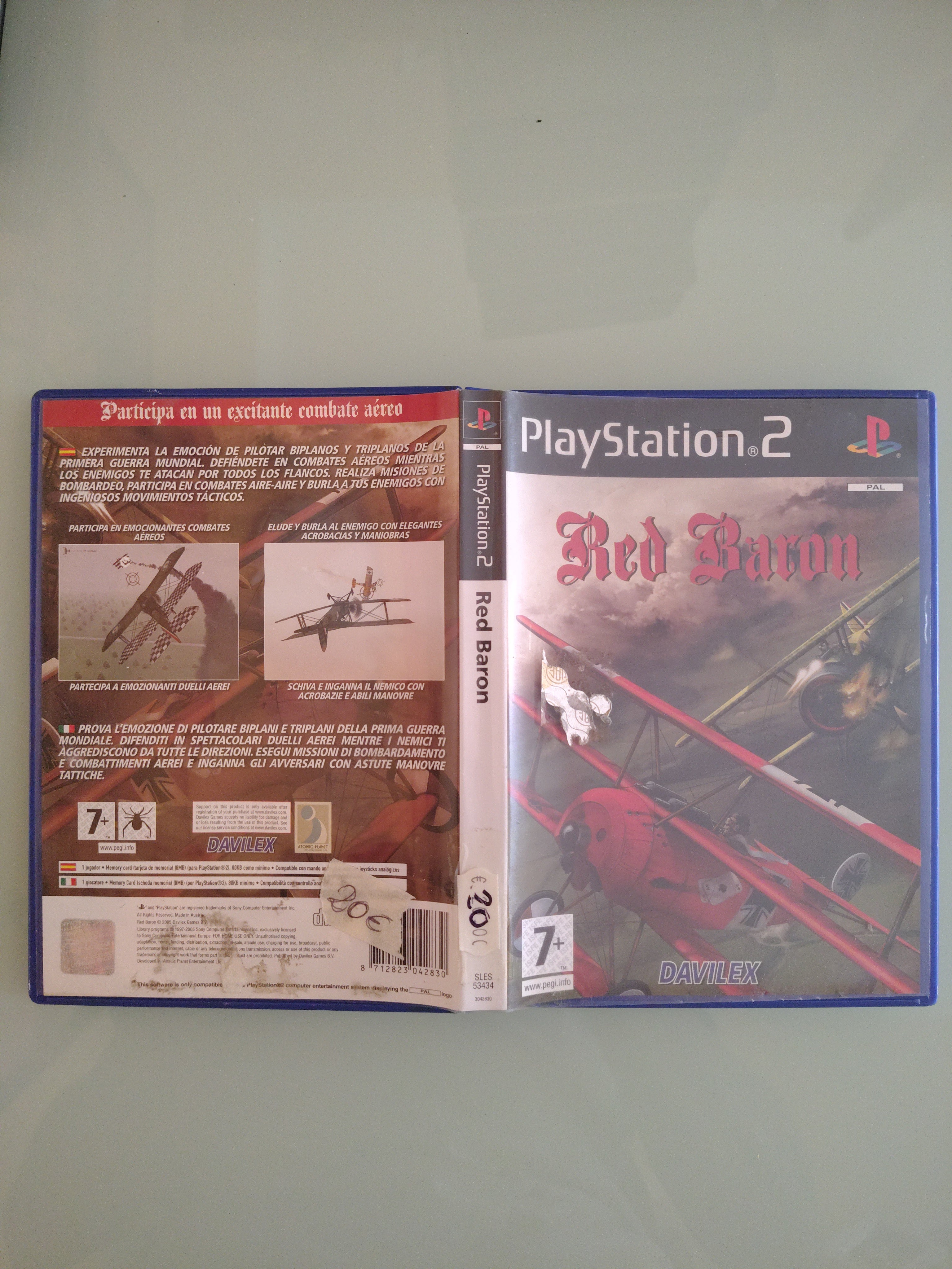 RED BARON SONY PS2 PLAYSTATION 2 PAL EU EUR ITA ITALIANO ORIGINALE COMPLETO