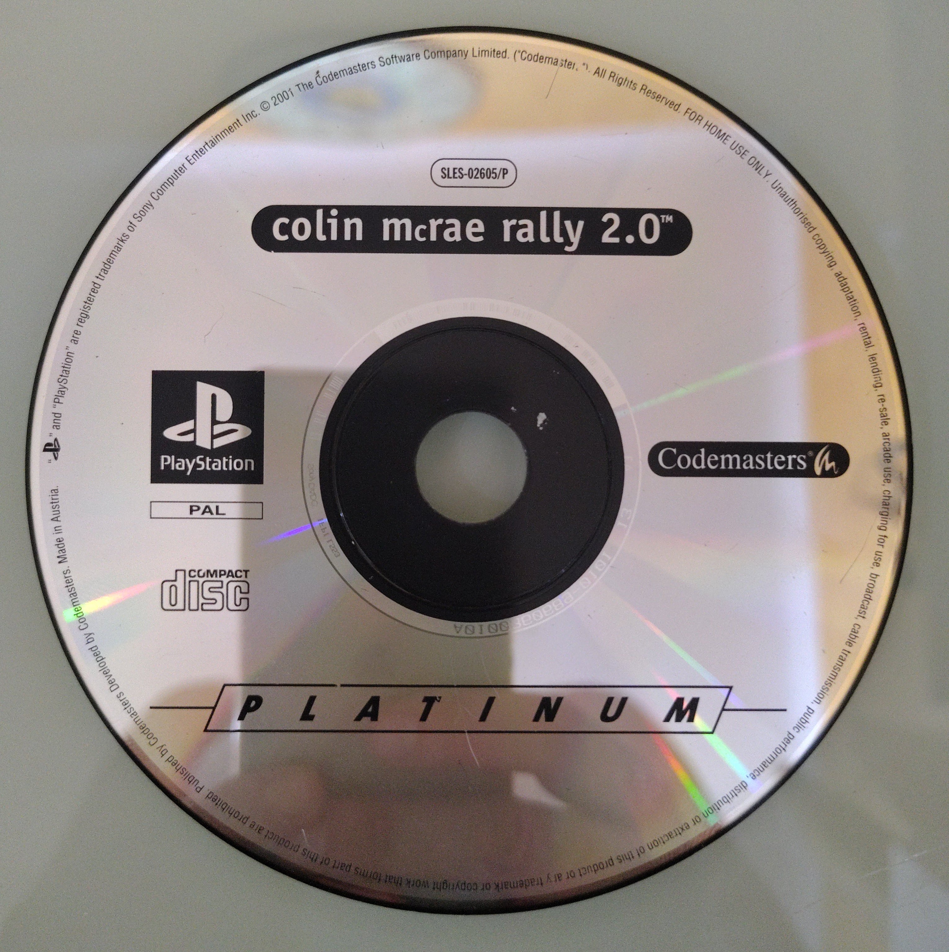 PlayStation Ps1 Colin McRae Rally 2.0 Platinum ( solo disco )