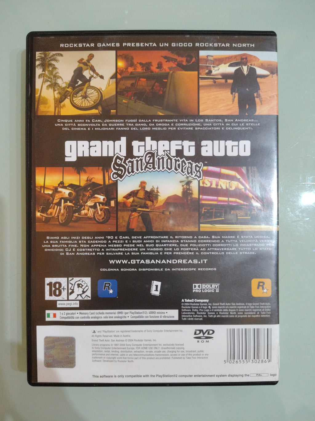 PS2 GRAND THEFT AUTO SAN ANDREAS PAL ita
