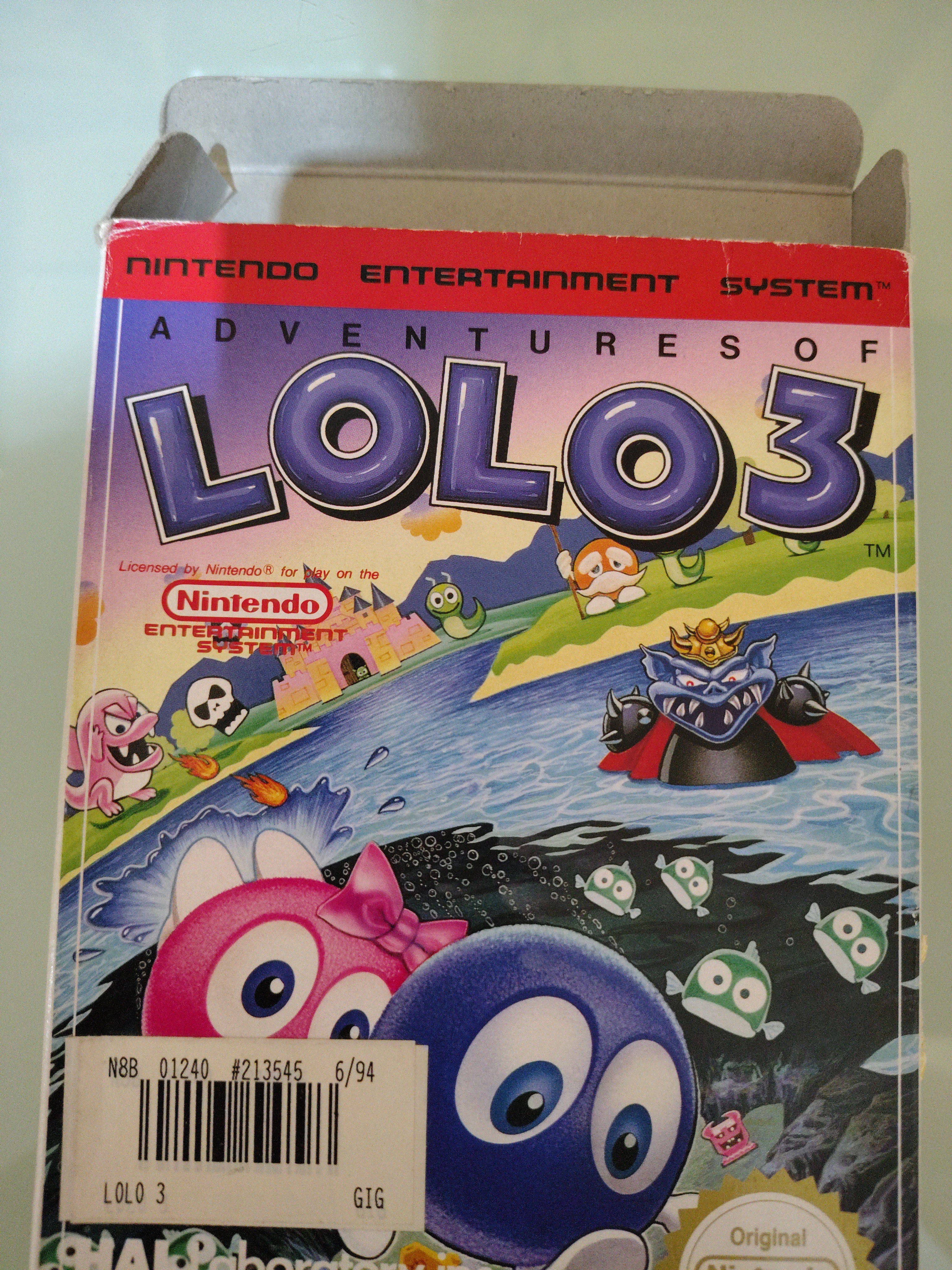 ADVENTURES OF LOLO 3 NES NINTENDO  OTTIMO COMPLETO 6/94 primo marchio Gig ( raro)