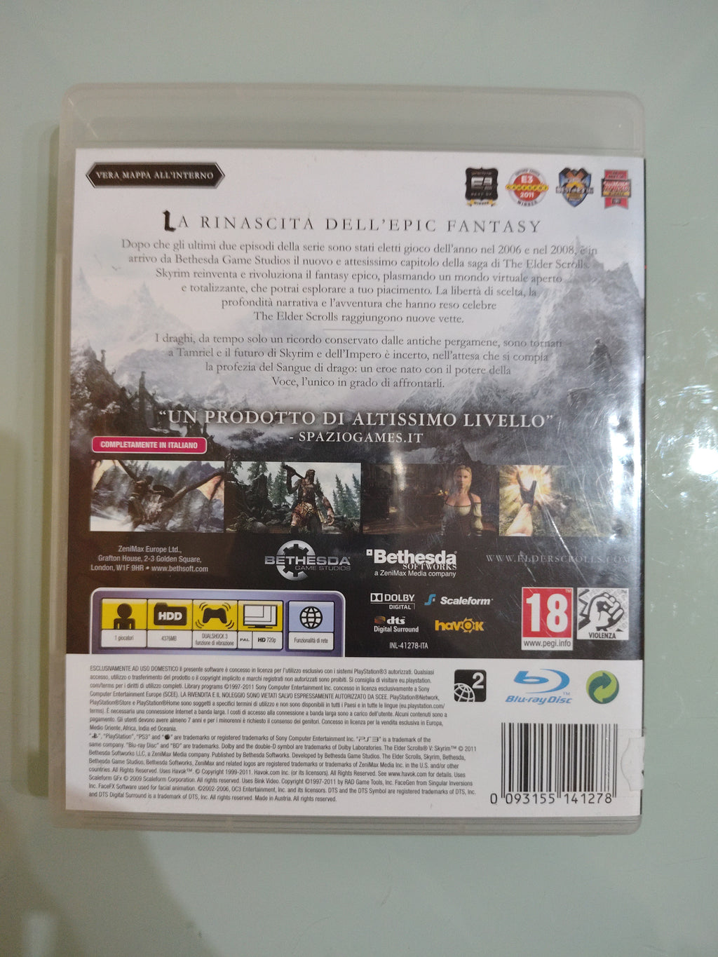 SKYRIM  PLAYSTATION 3 RPG OTTIMO STATO ITALIANO