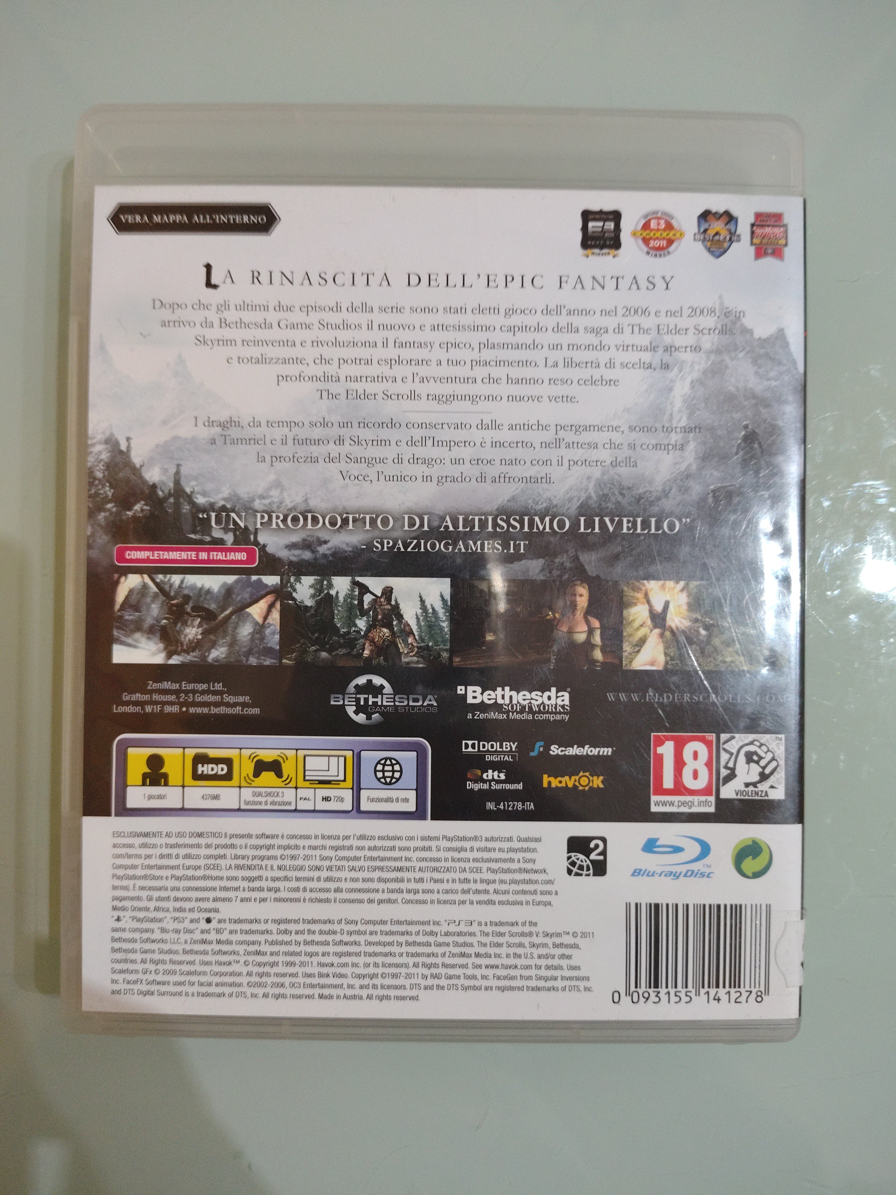 SKYRIM  PLAYSTATION 3 RPG OTTIMO STATO ITALIANO