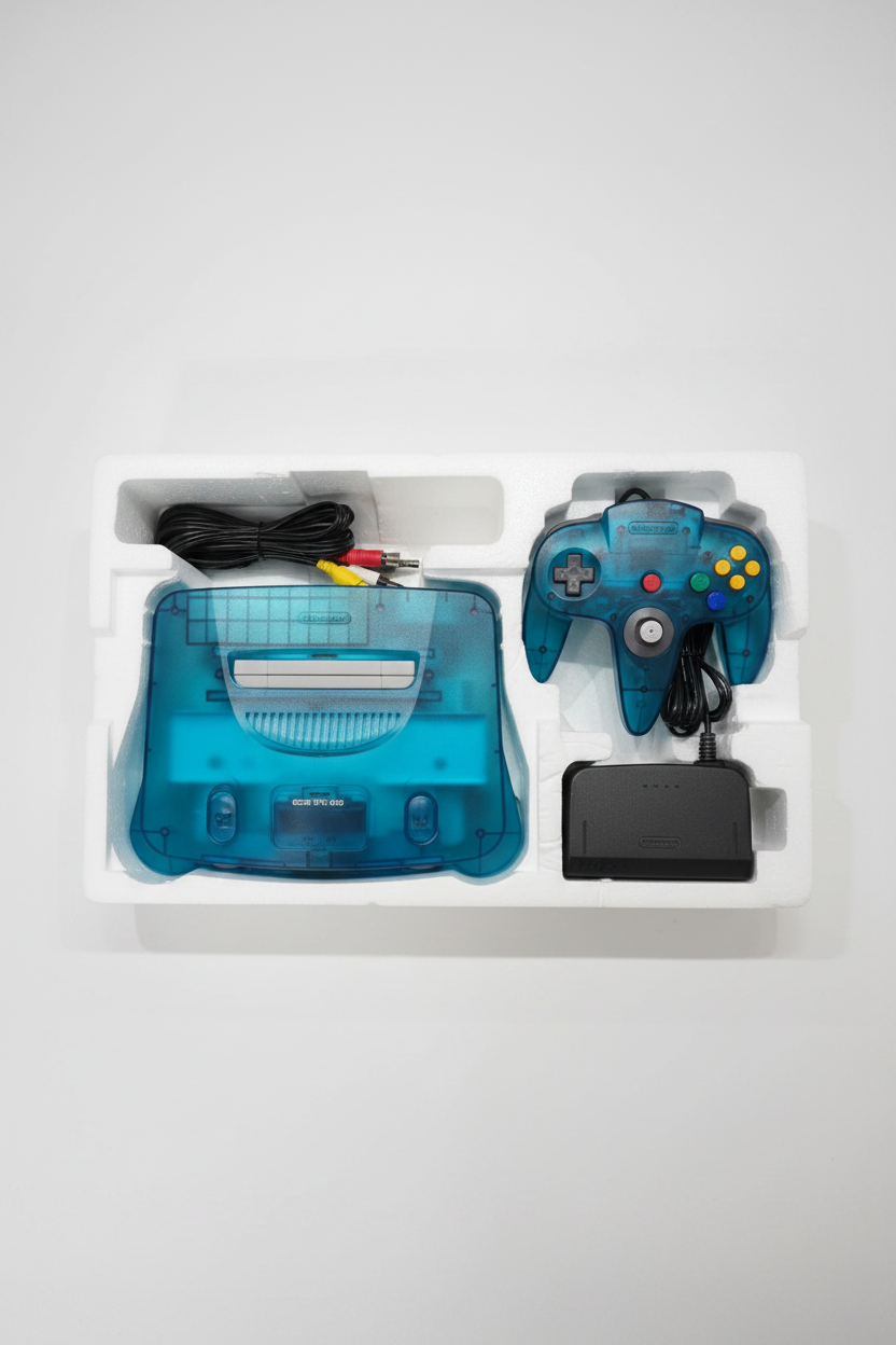 #N64 Console Clear Blue Giapponese Rara Nintendo NUS-001 JPN