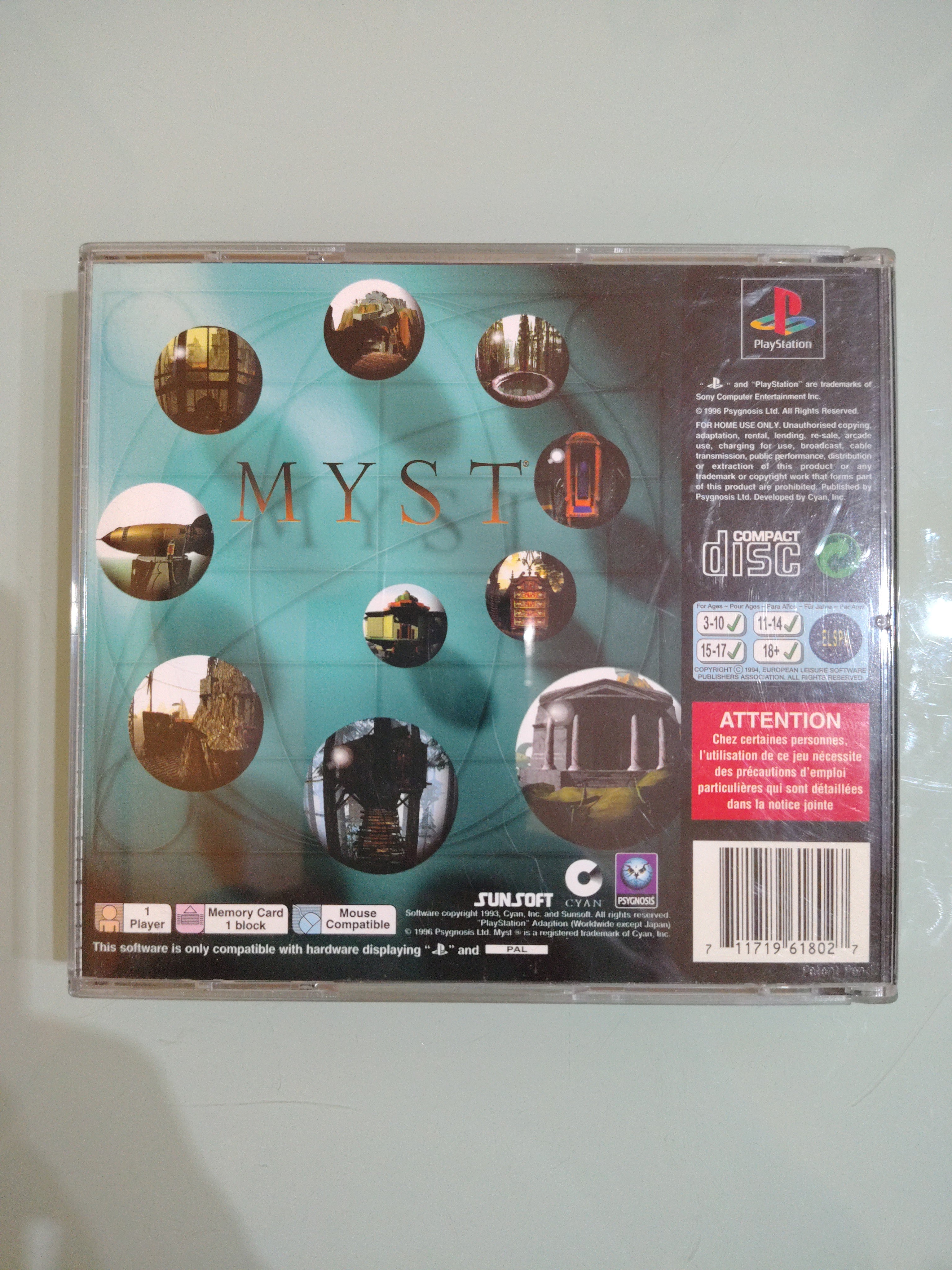 MYST Playstation 1  Psone Pal Ita Italiano Ottimo