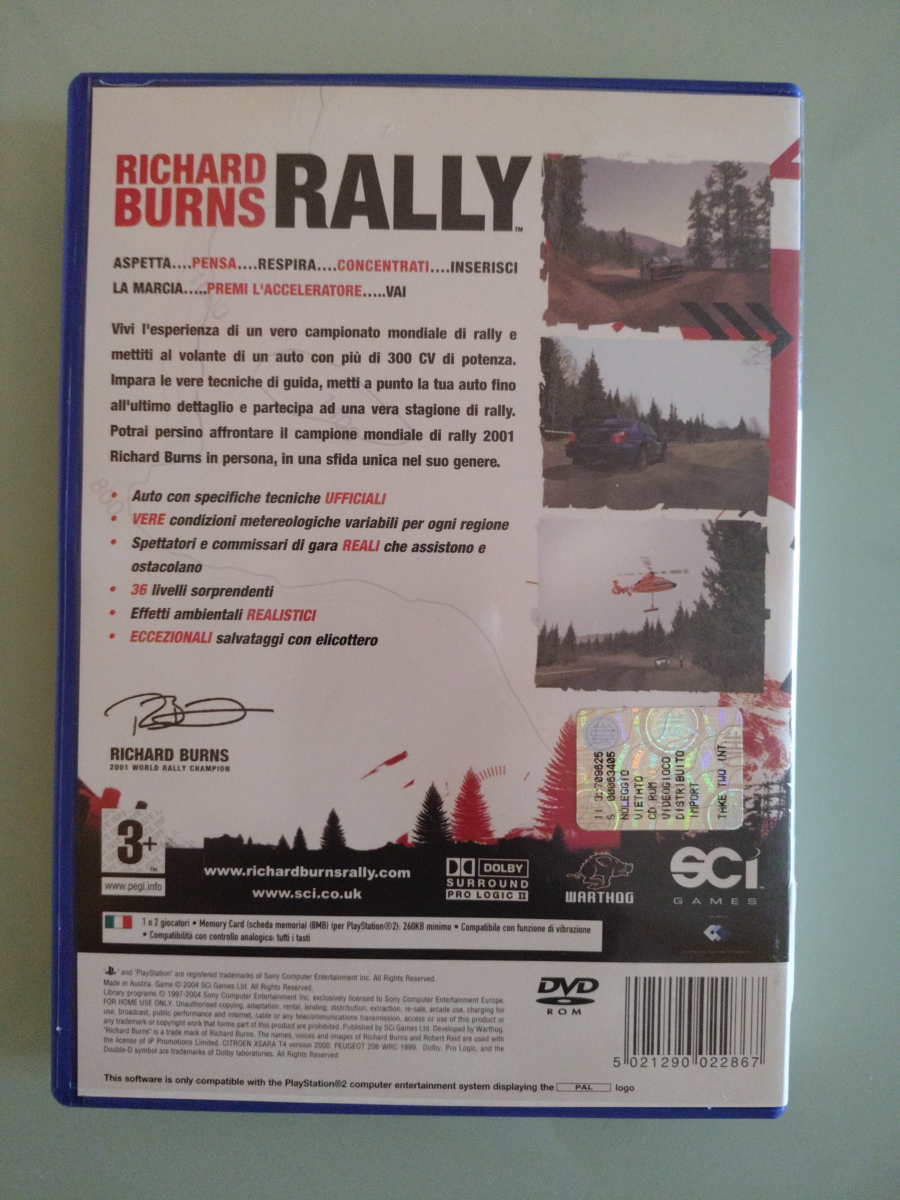 RICHARD BURNS RALLY , PLAYSTATION 2 USATO versione italiana