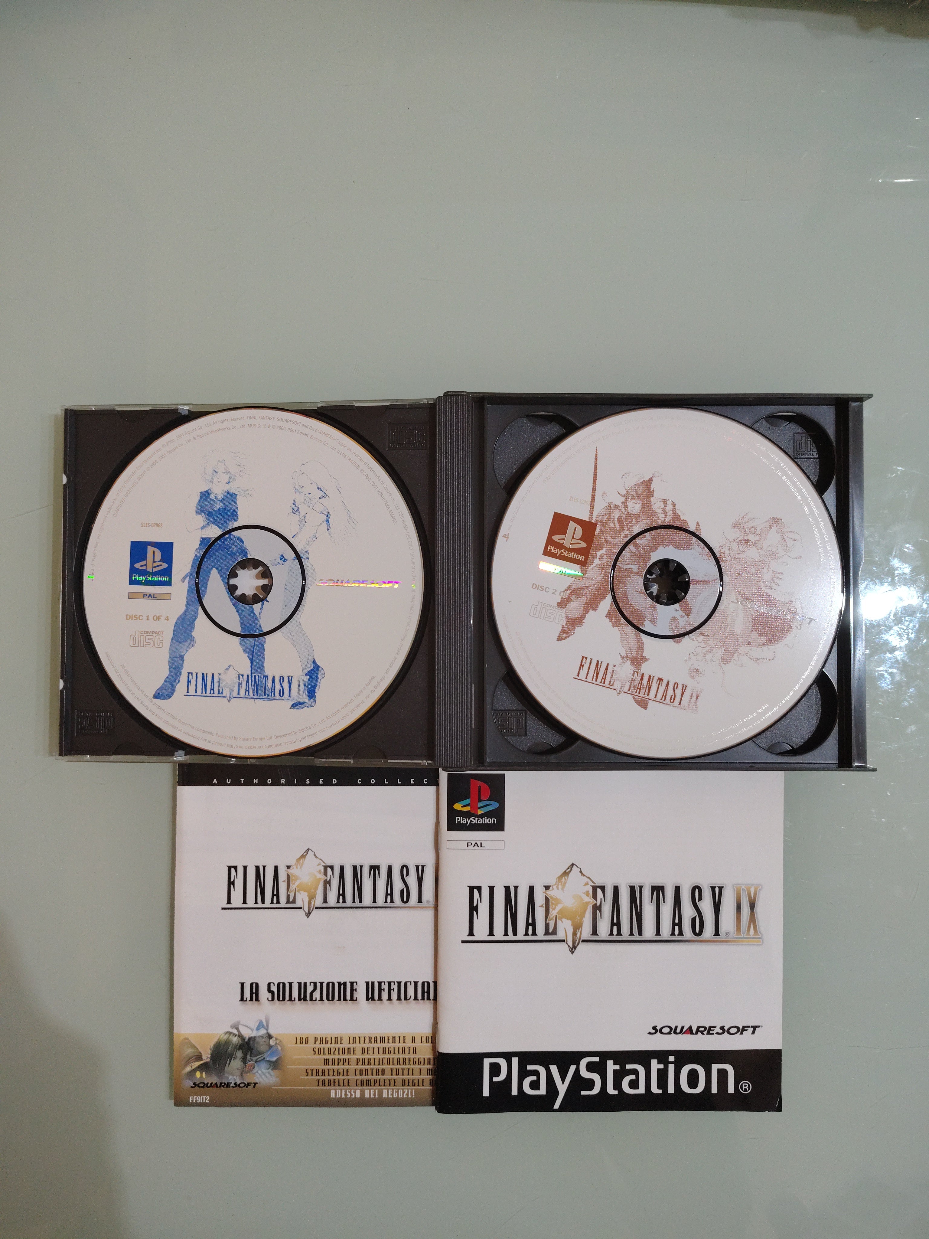 GIOCO PSX PSONE FINAL FANTASY IX ORIGINALE PERFETTO F F IV SQUARESOFT 4 CD ita