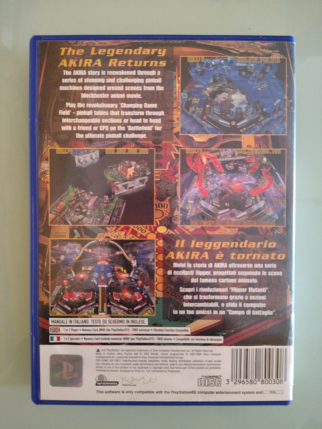 Akira Psycho Ball Playstation 2 PS2 EDIZIONE ITALIANA
