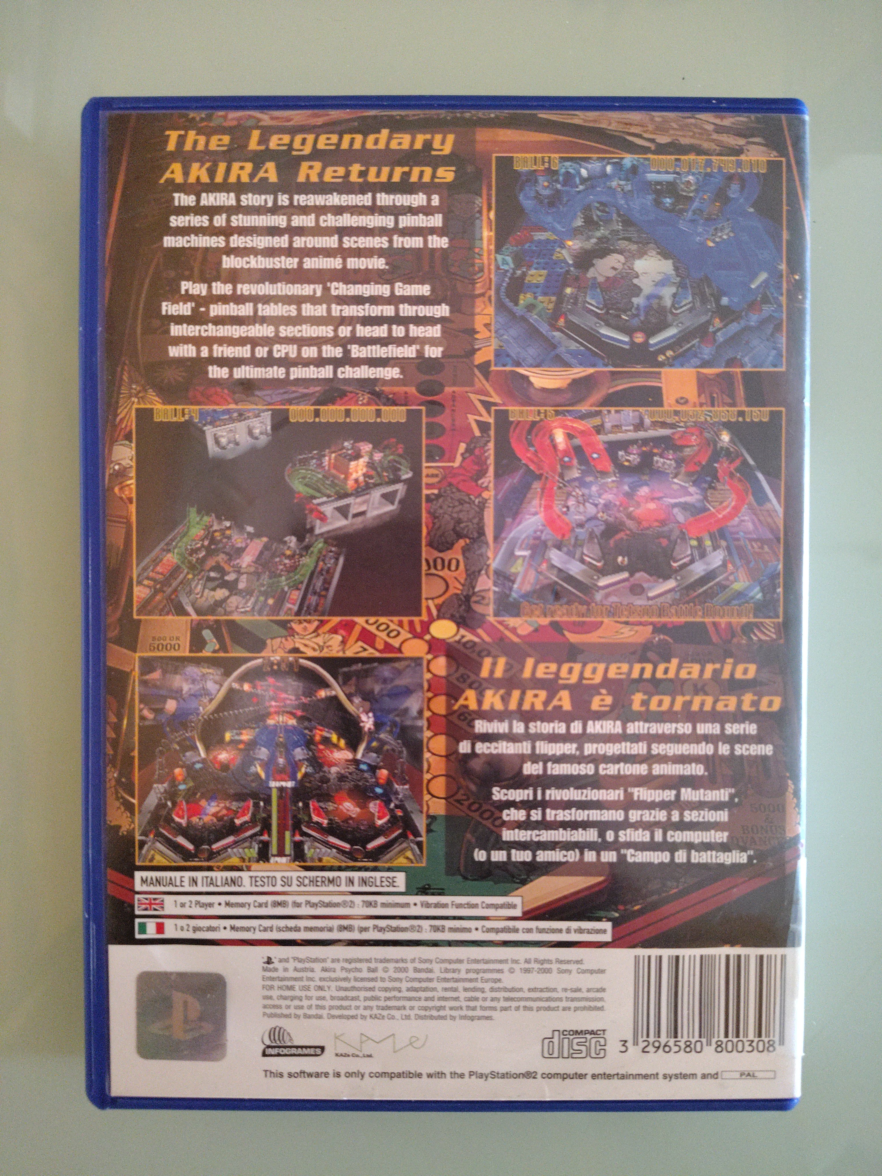 Akira Psycho Ball Playstation 2 PS2 EDIZIONE ITALIANA
