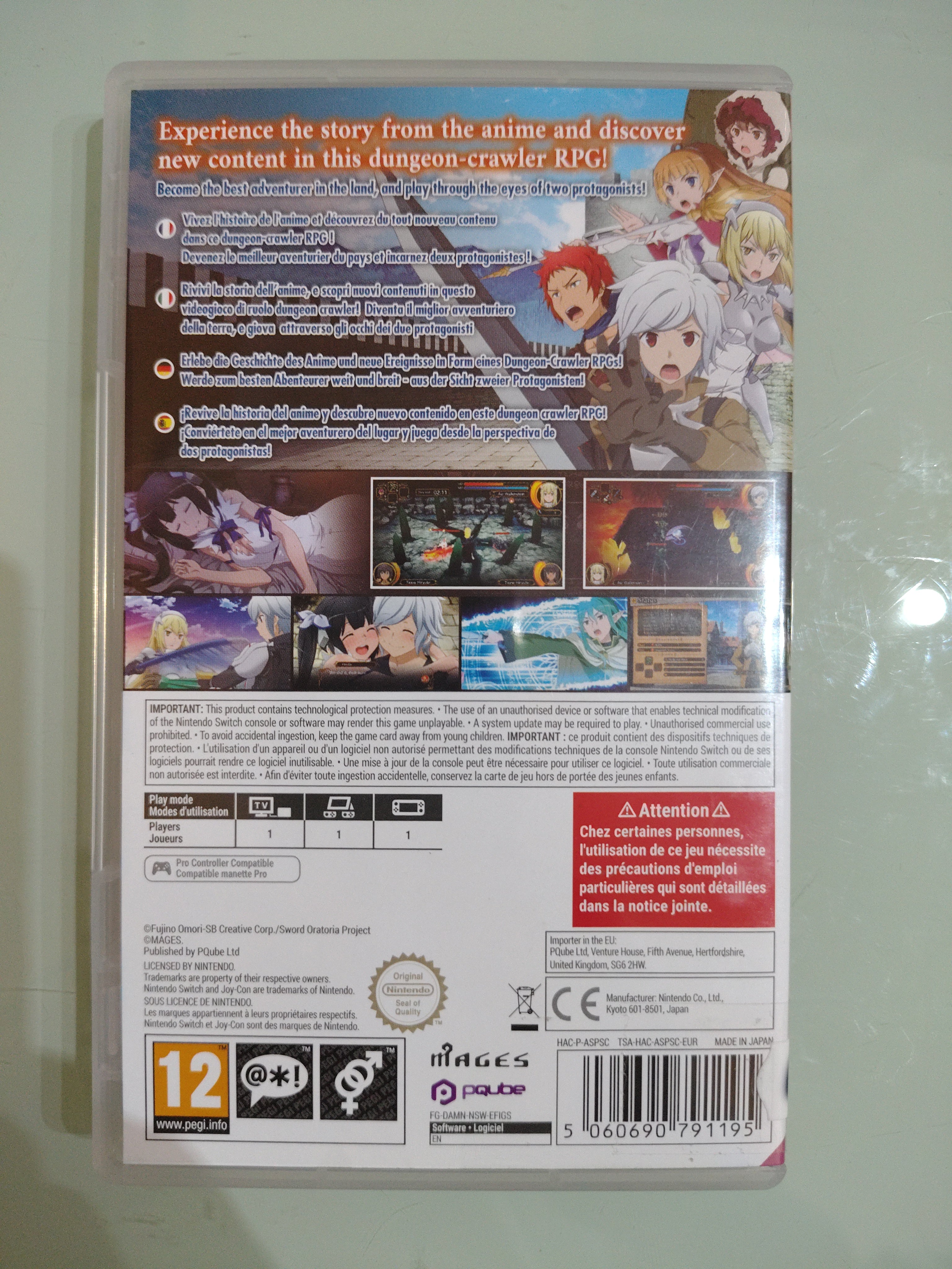 IS IT WRONG TO TRY TO PICK UP GIRLS IN A DUNGEON? INFINITE COMBATE - SWITCH PAL