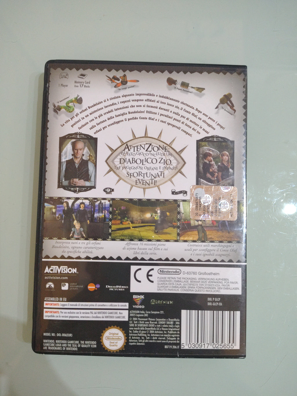 LEMONY SNICKET UNA SERIE DI SFORTUNATI EVENTI NINTENDO GAMECUBE/WII PAL  ITA