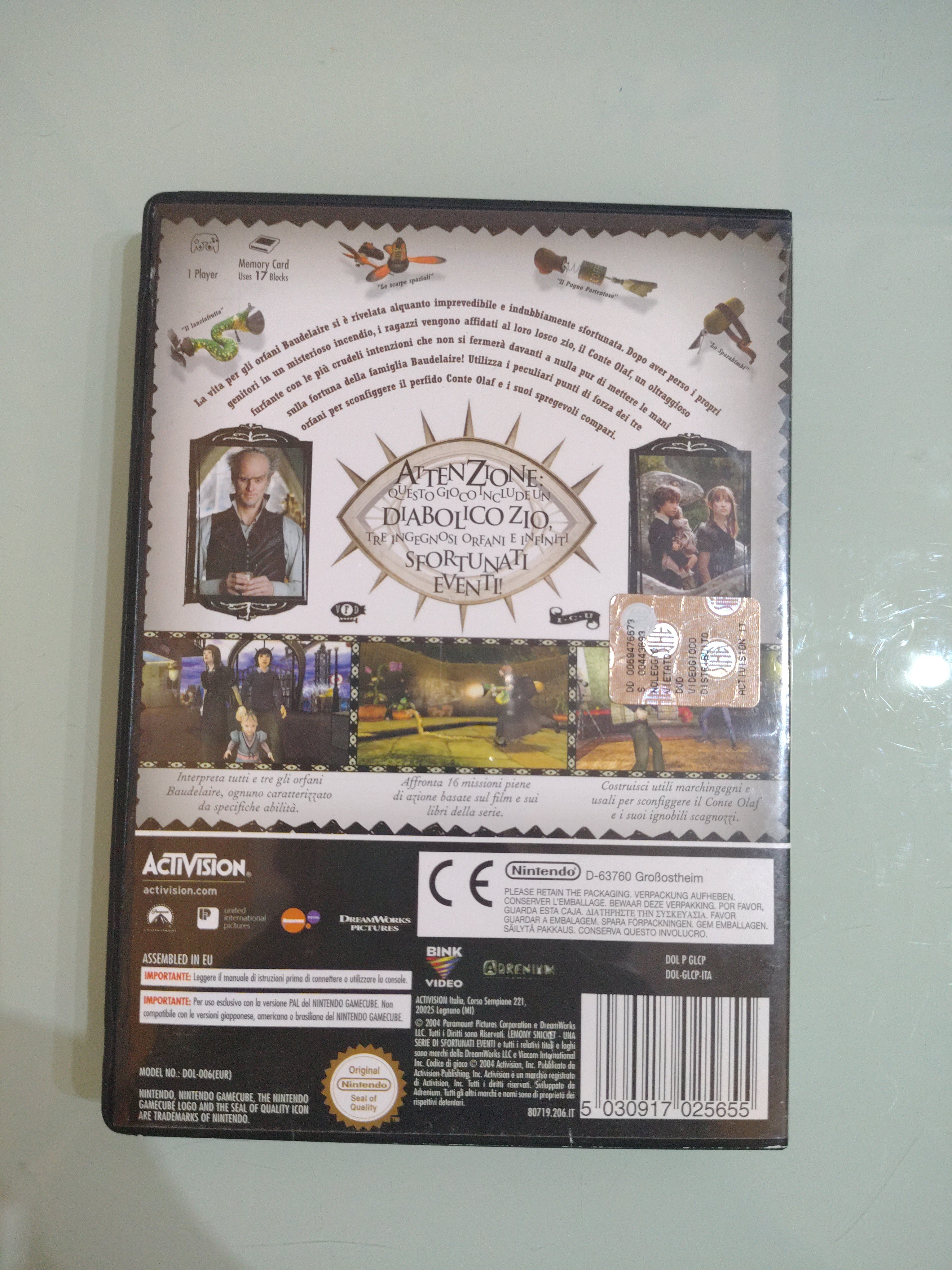 LEMONY SNICKET UNA SERIE DI SFORTUNATI EVENTI NINTENDO GAMECUBE/WII PAL  ITA
