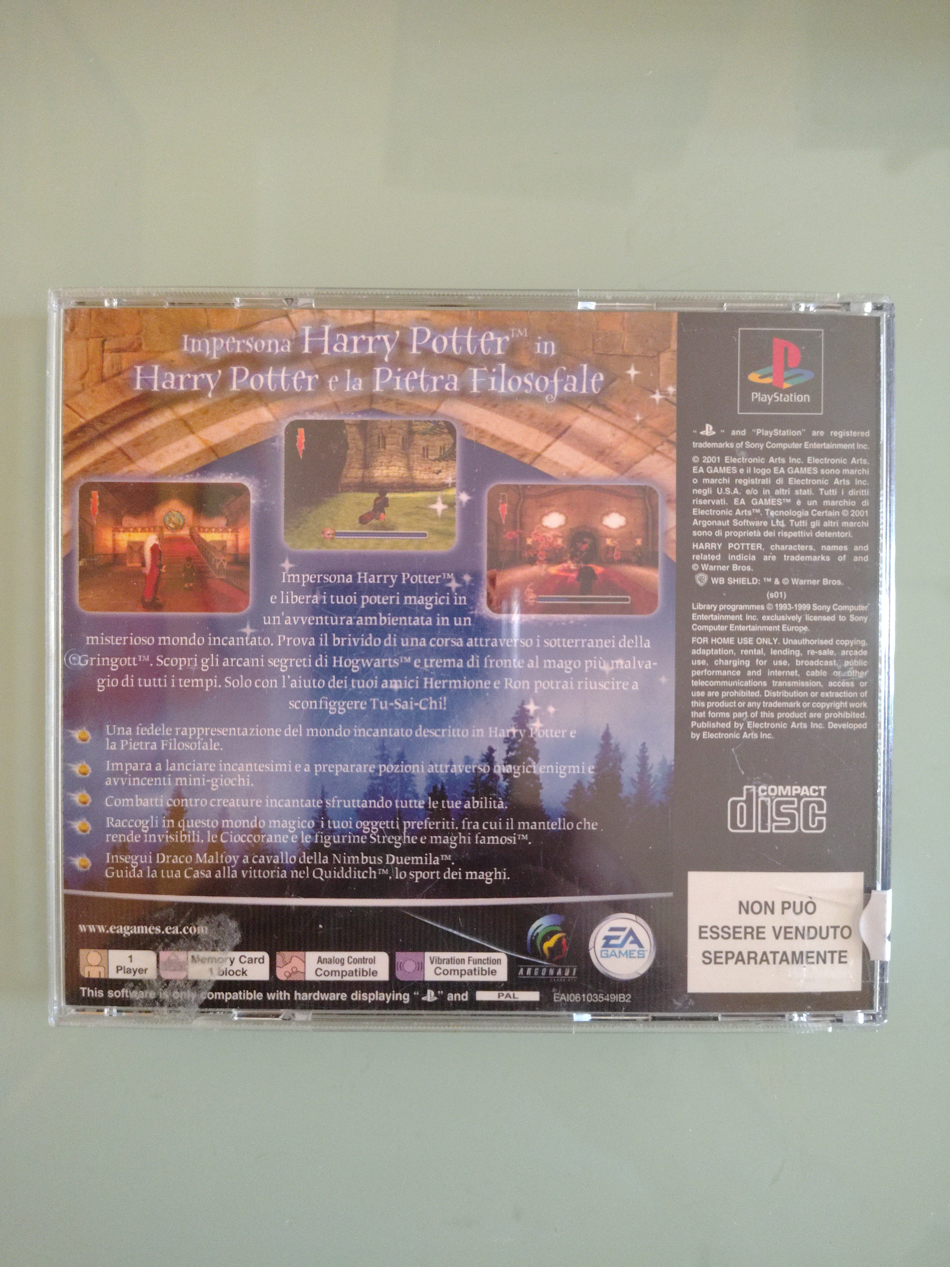 SONY PS1 HARRY POTTER e la Pietra filosofale Pal ita RARE bundle PSone versione