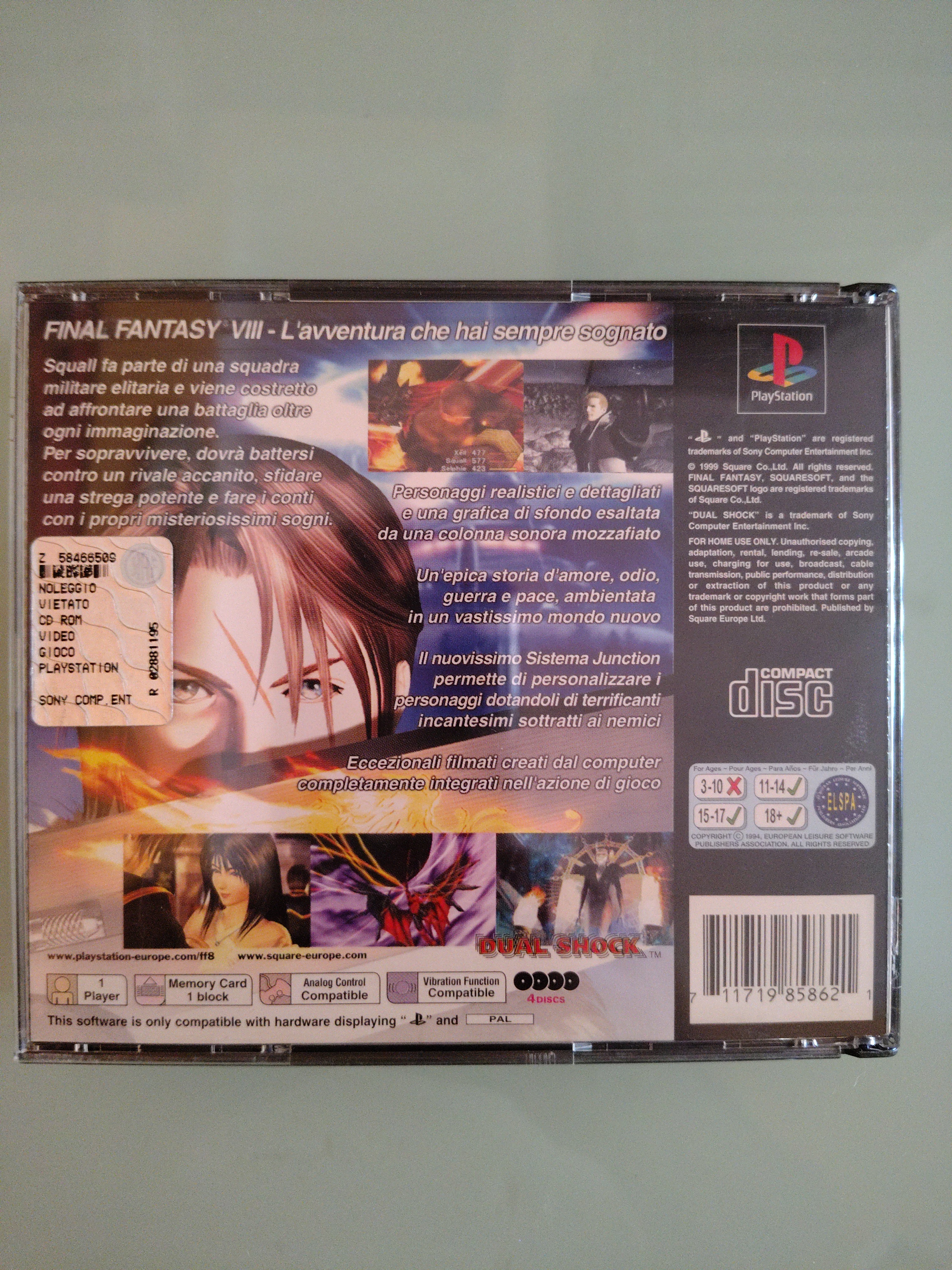 FINAL FANTASY VIII - PLAYSTATION 1 PAL ita