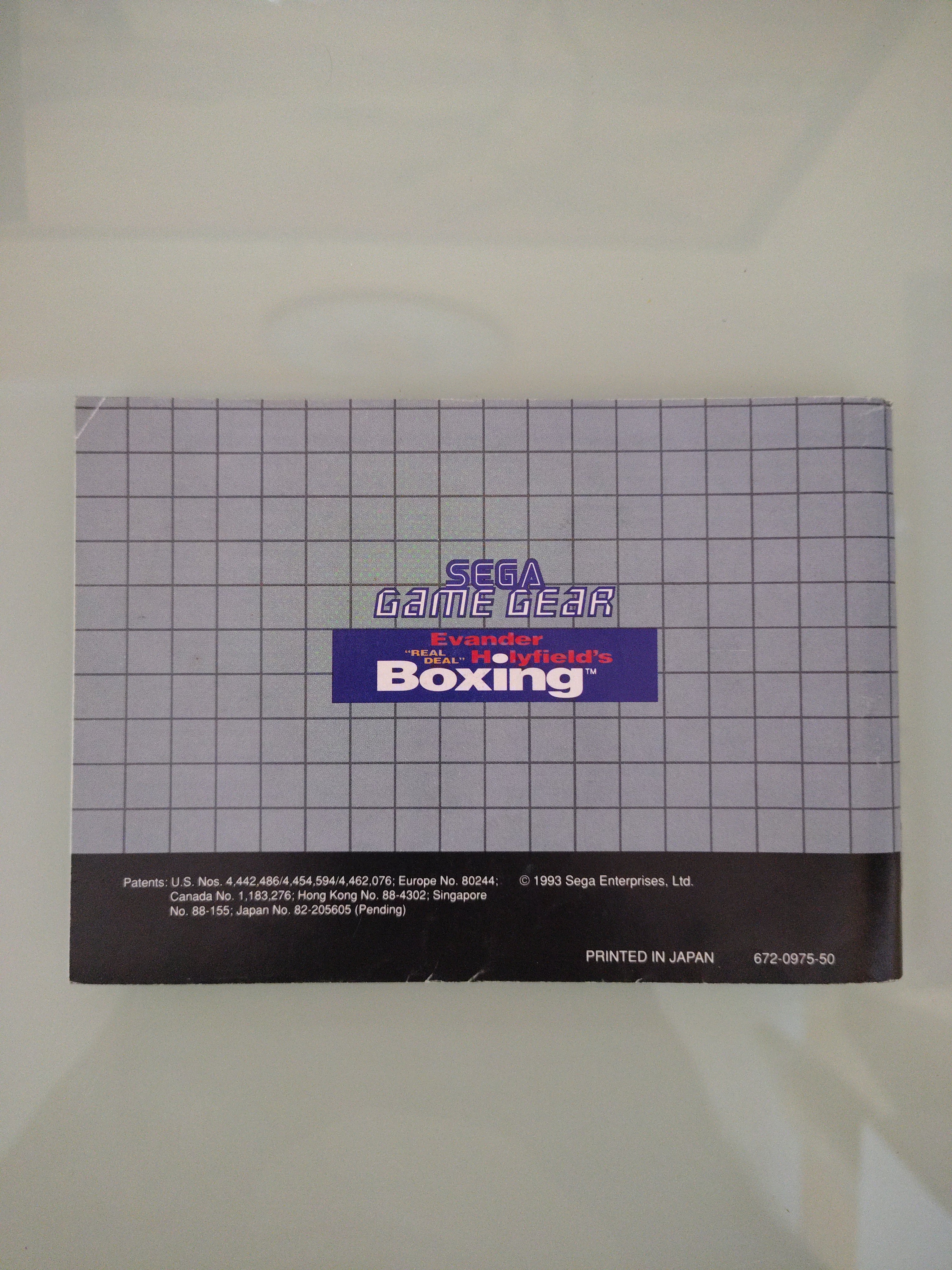Real Deal Boxing Evander Holyfield Sega Game Gear solo manuale istruzioni