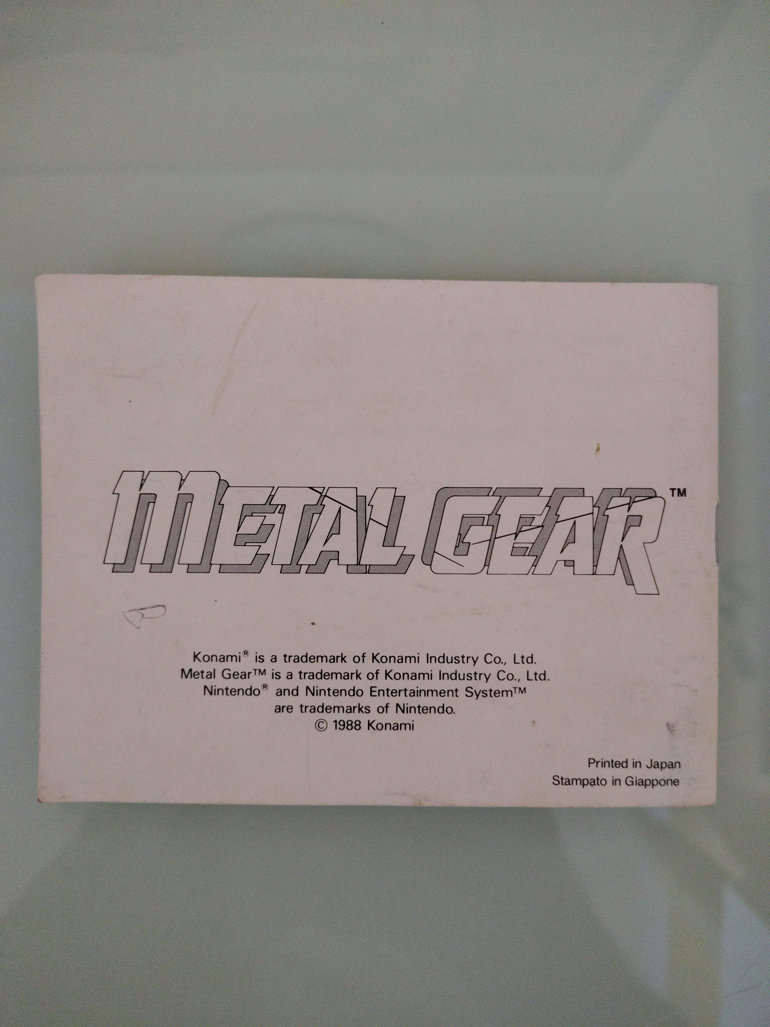 Metal Gear nes ( manuale )