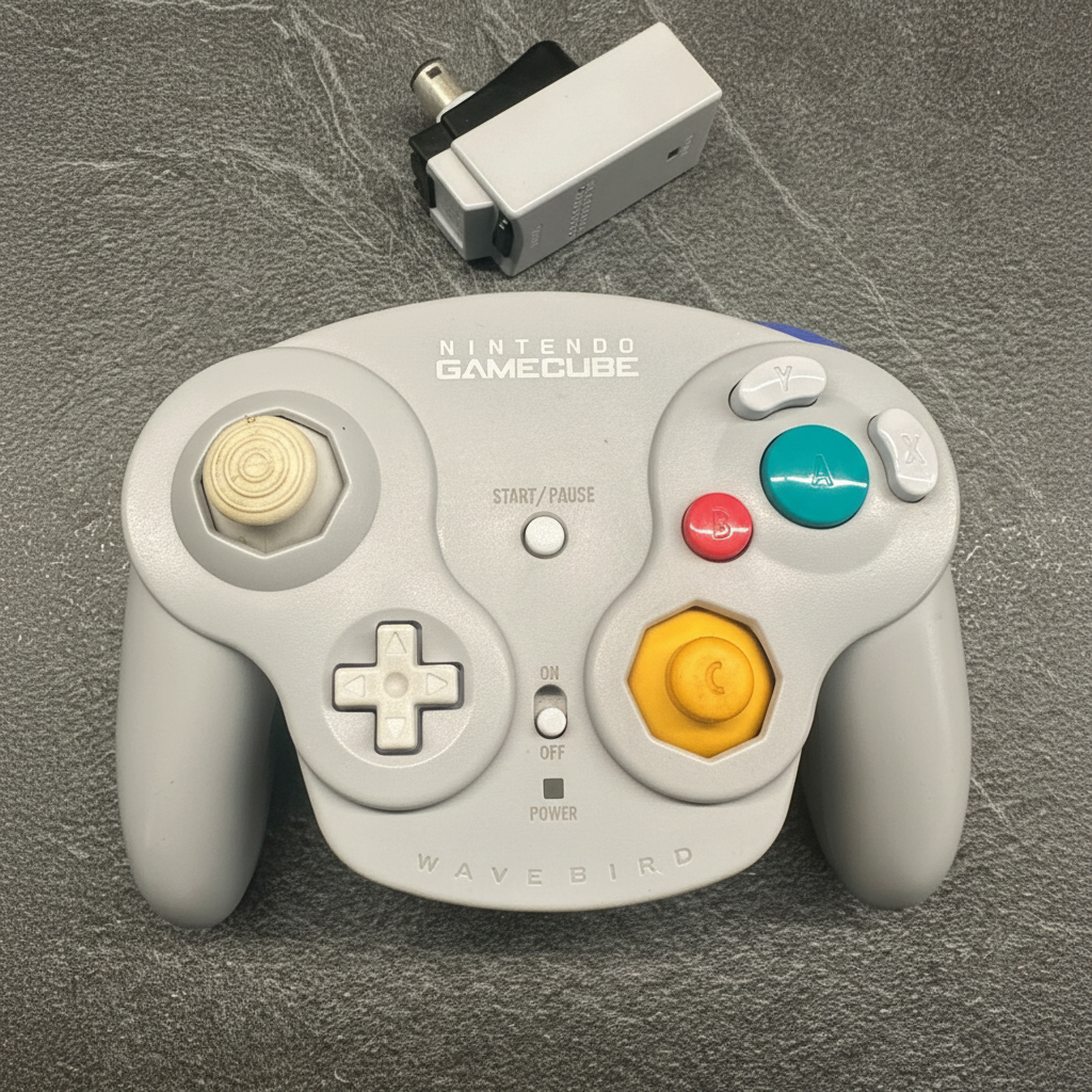 Controller wireless grigio Nintendo GameCube WaveBird con ricevitore