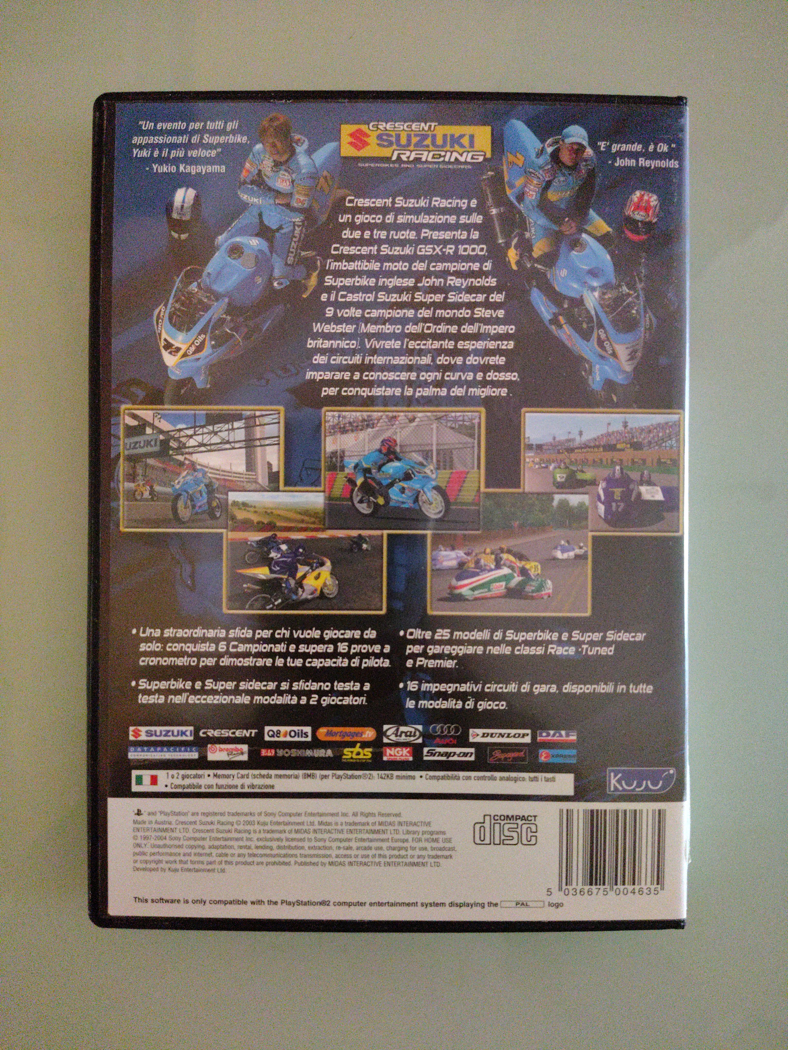PS2 CRESCENT SUZUKI RACING PLAYSTATION 2 ITALIANO