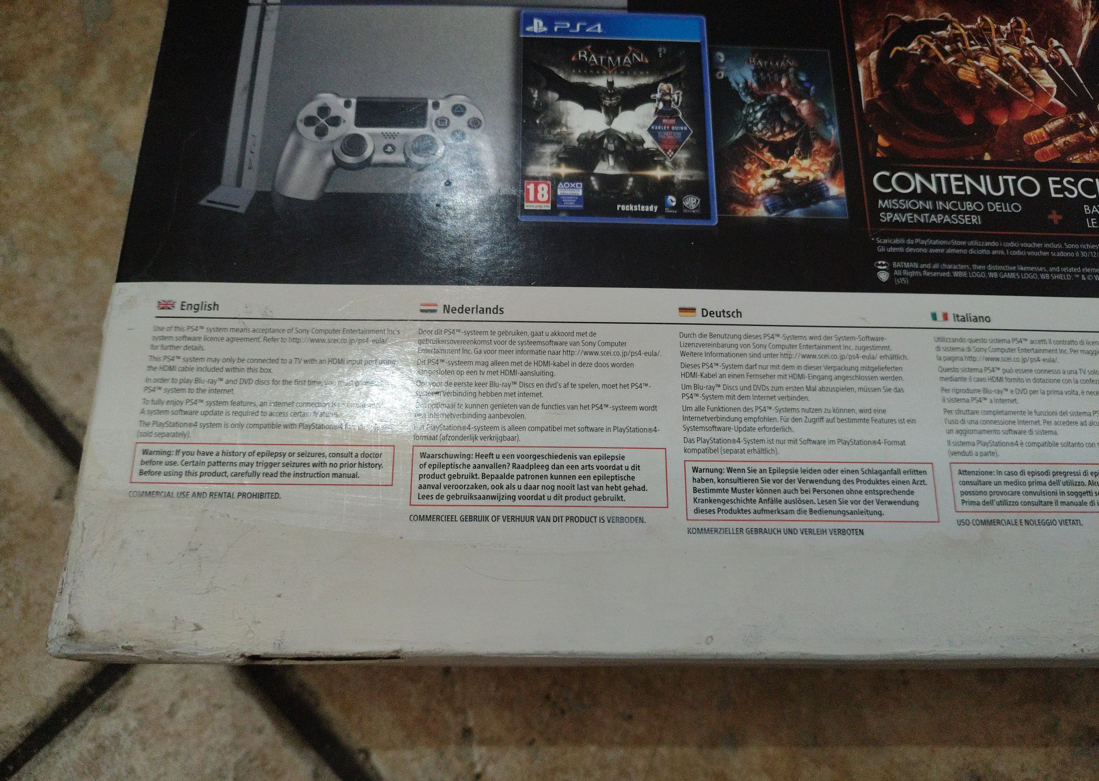 #Sony PlayStation 4 Console Edizione Limitata Batman Arkham Knight 500GB Argento