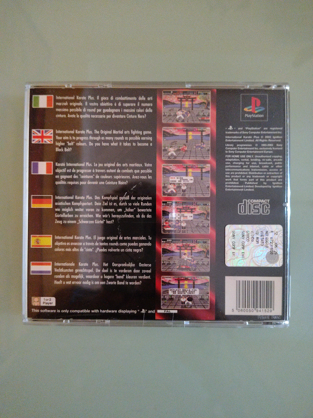 CD PS1 INTERNATIONAL KARATE - THE ULTIMATE MARTIAL ARTS SIMULATION PAL ita multi