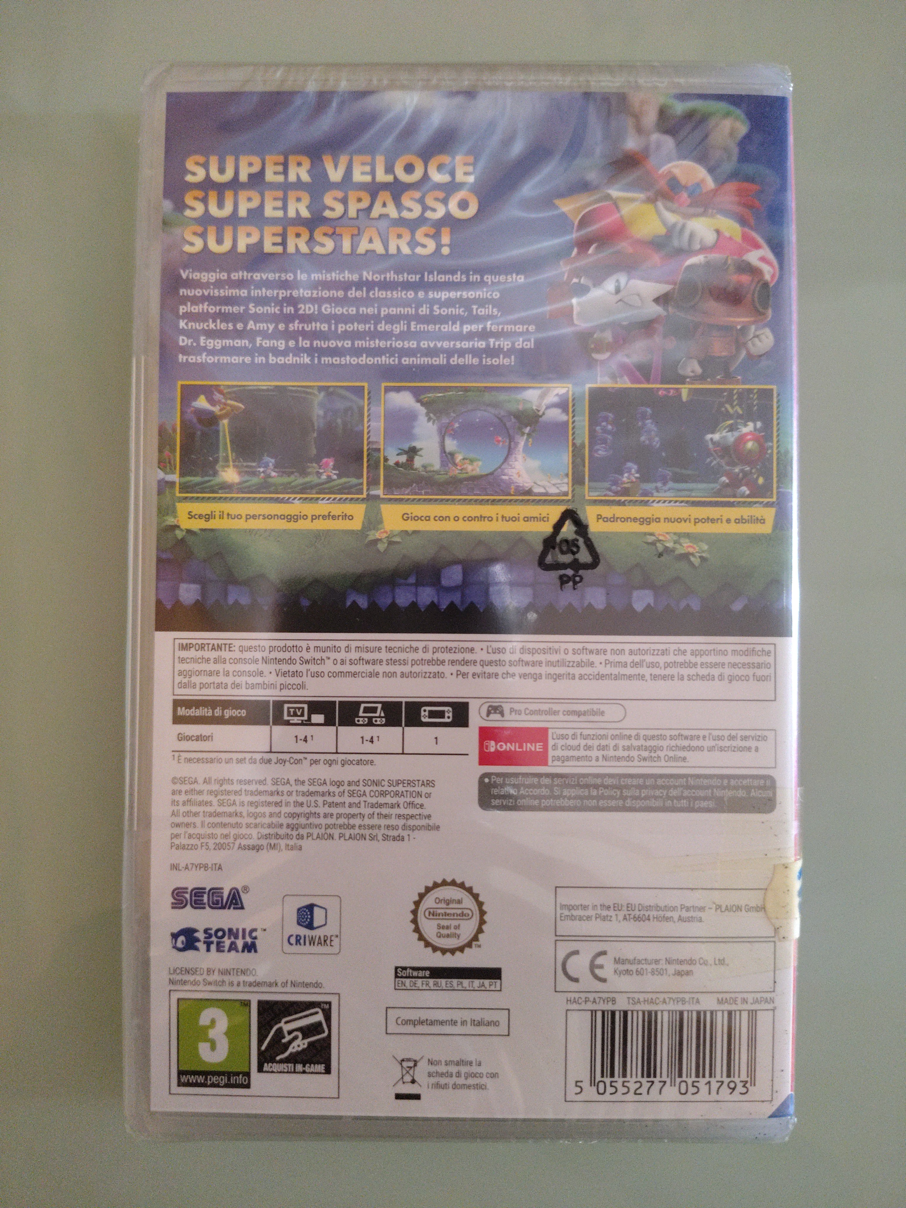 Sonic Superstars - Nintendo Switch nella confezione originale sigillato