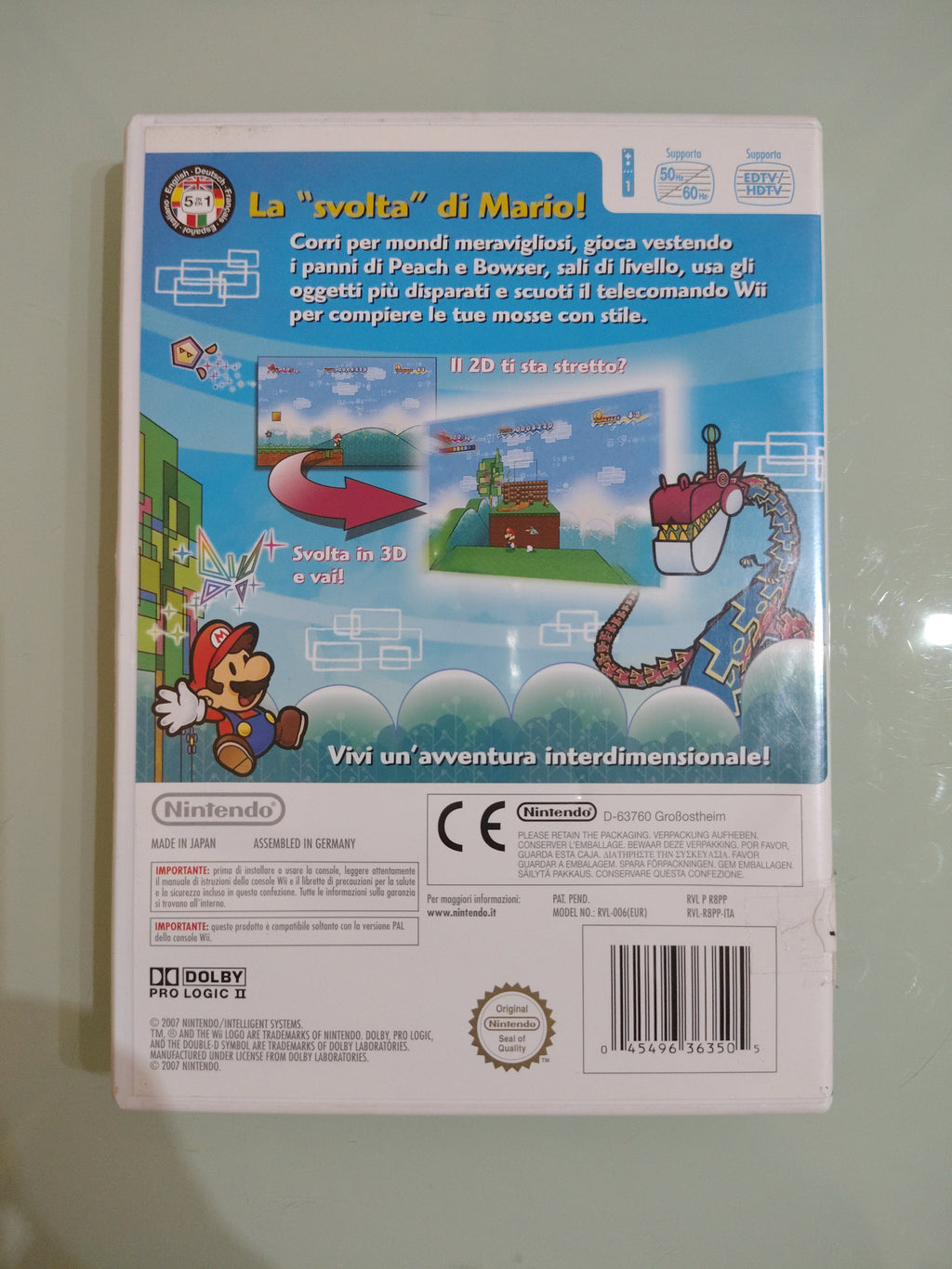 Gioco Super Paper Mario per Console Nintendo Wii ita