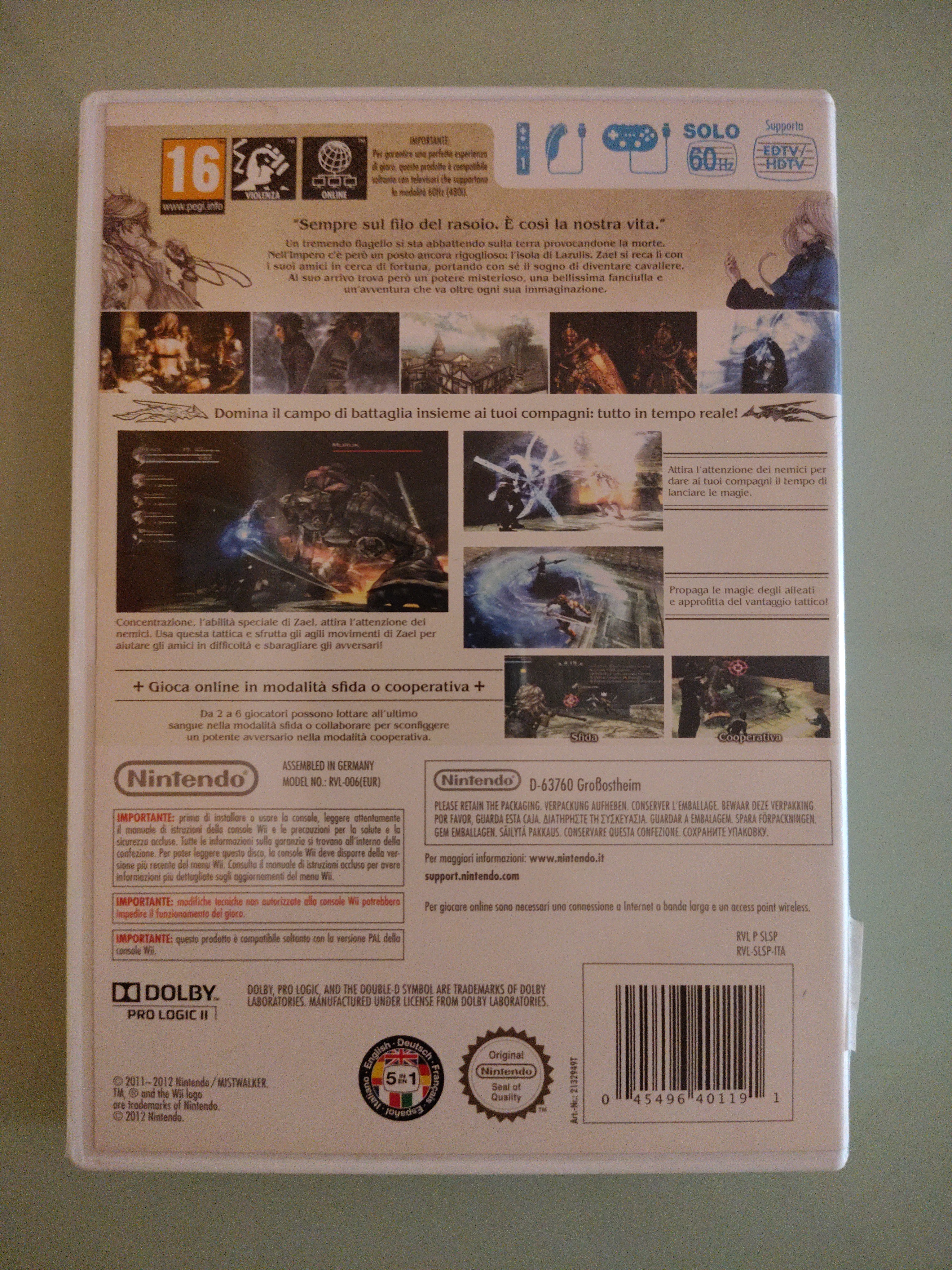 THE LAST STORY NINTENDO WII AVVENTURA RPG EU CON ITALIANO DISCO PERFETTO RARO