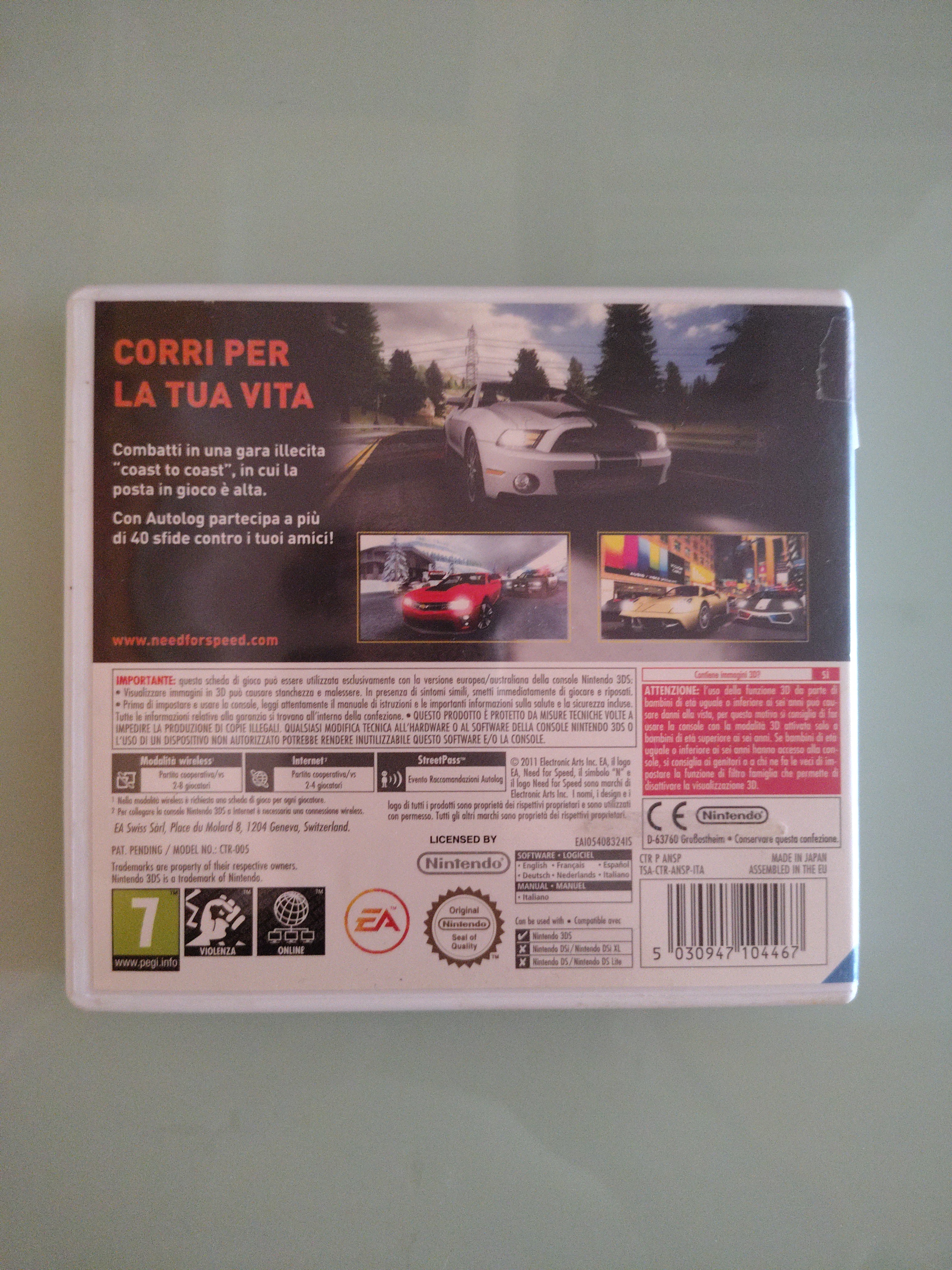 Need For Speed The Run GIOCO 3DS VERSIONE ITALIANA