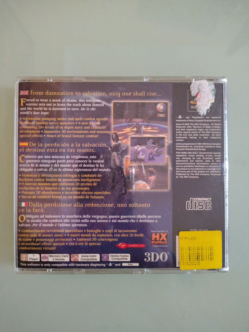 PlayStation 1 PSX PS1 Warriors Of Might & Magic versione ita/,multi