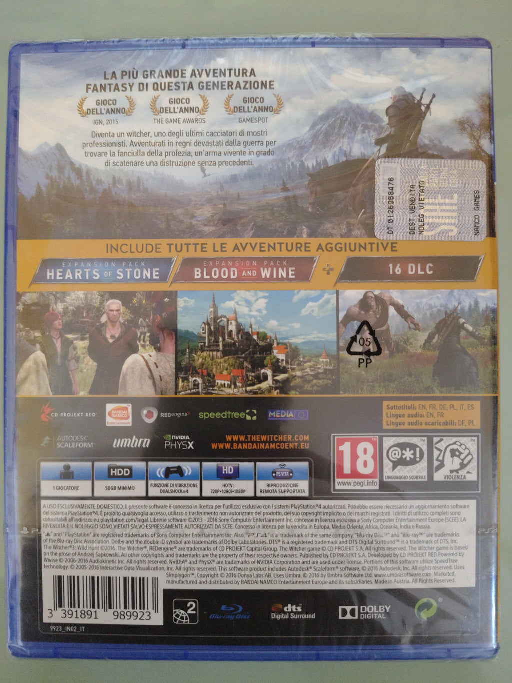 The Witcher 3 Nuovo Sigillato ita