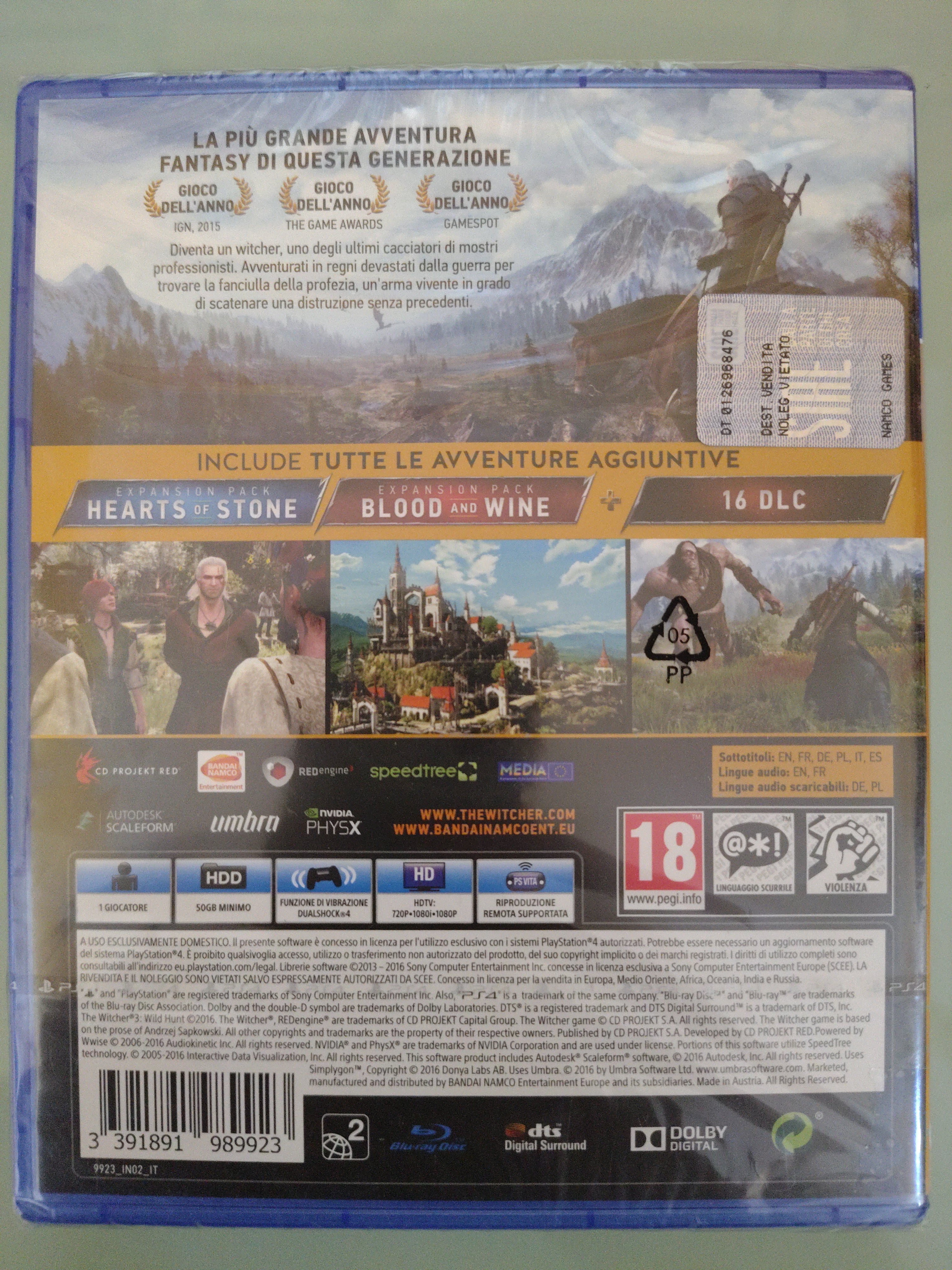 The Witcher 3 Nuovo Sigillato ita