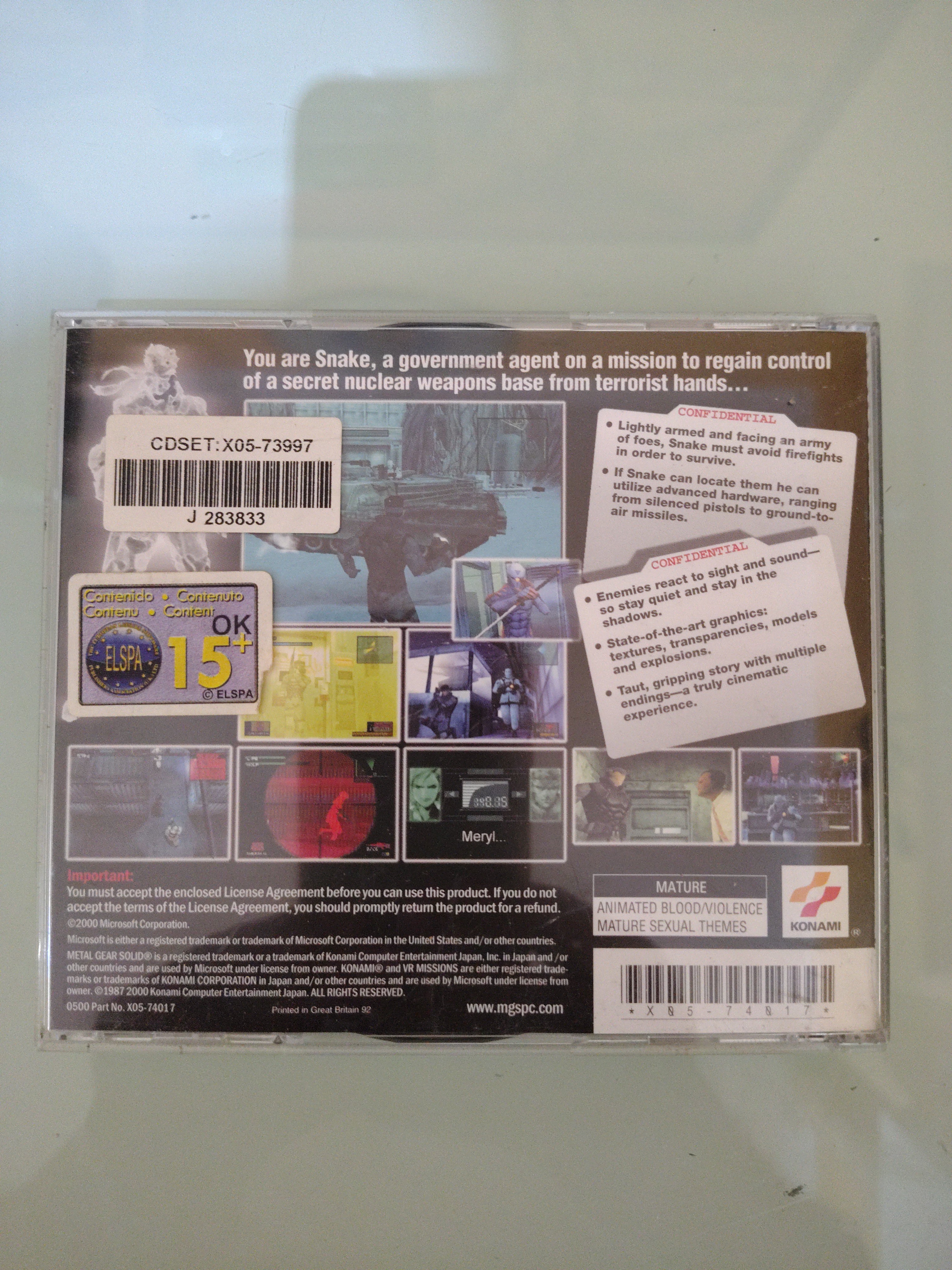 Metal Gear Solid - PC CD-ROM