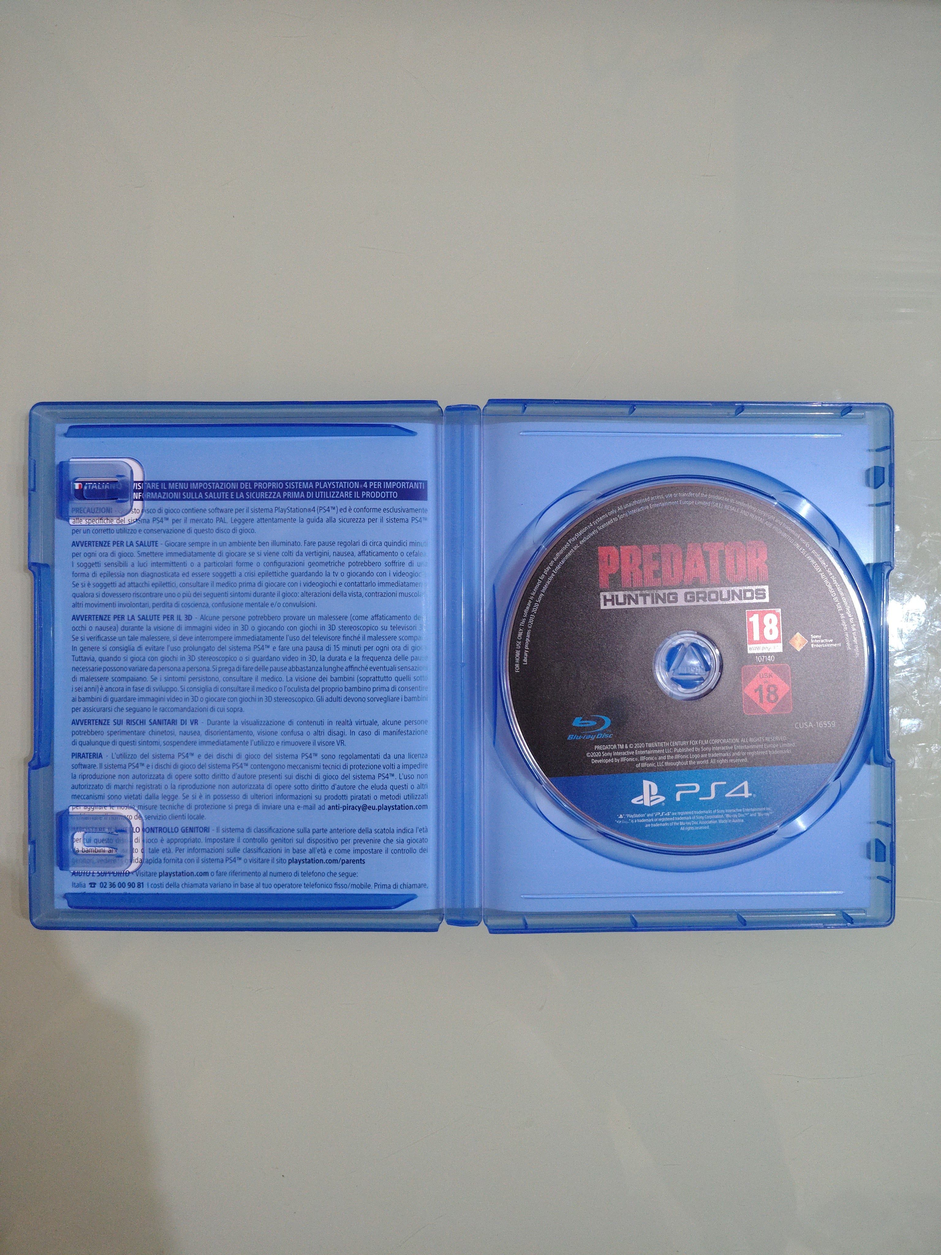 Predator Hunting Grounds PlayStation 4 gioco e custodia autentico come nuovo