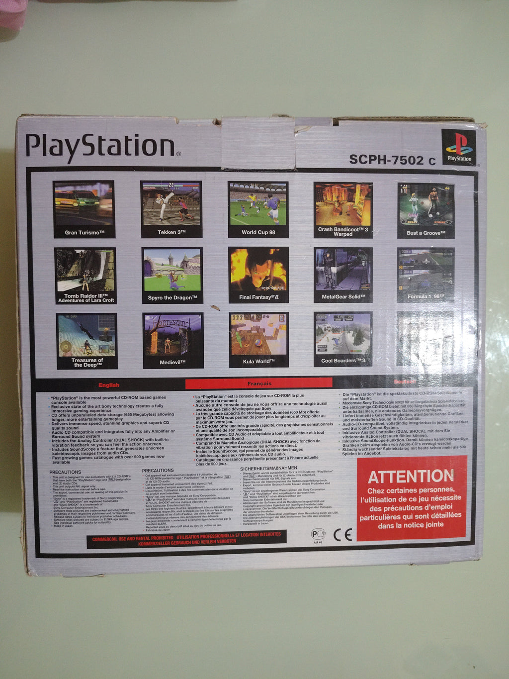 CONSOLE SONY PS1  SCPH 7502 c BOXATA CON SCATOLA DUAL SHOCK