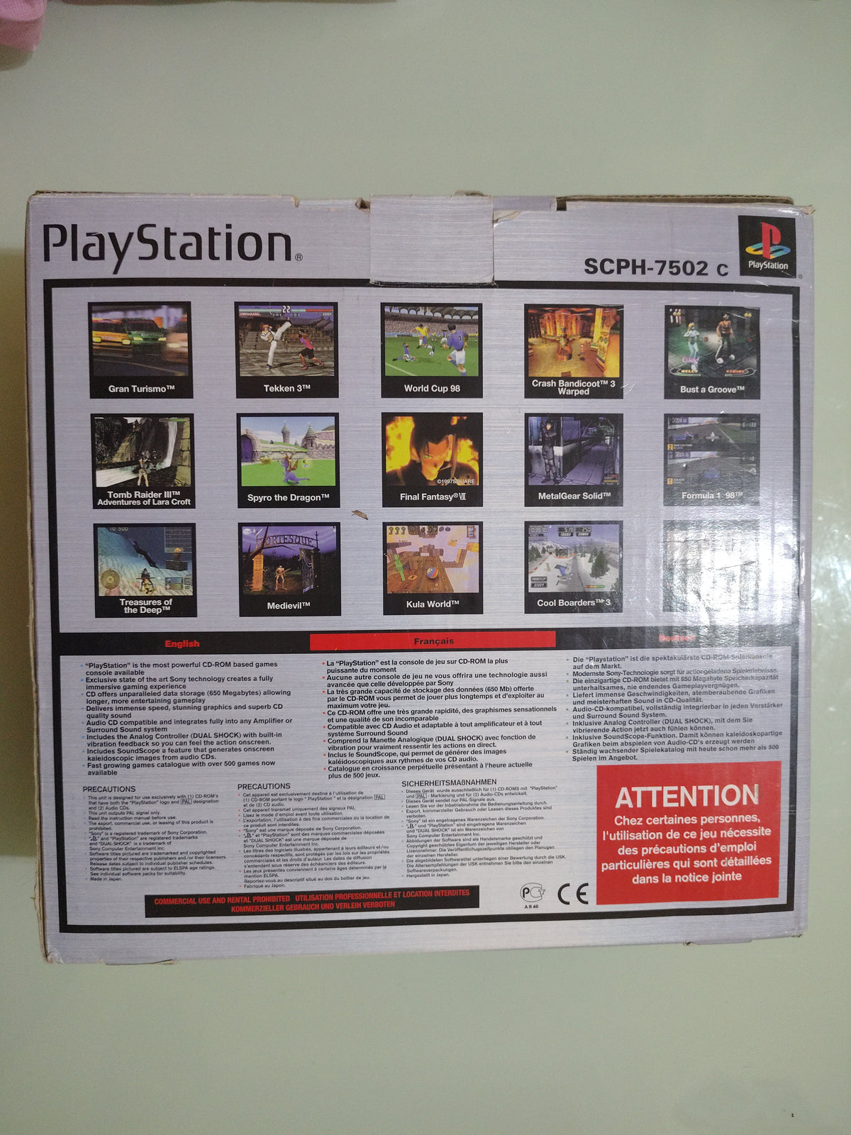 CONSOLE SONY PS1  SCPH 7502 c BOXATA CON SCATOLA DUAL SHOCK