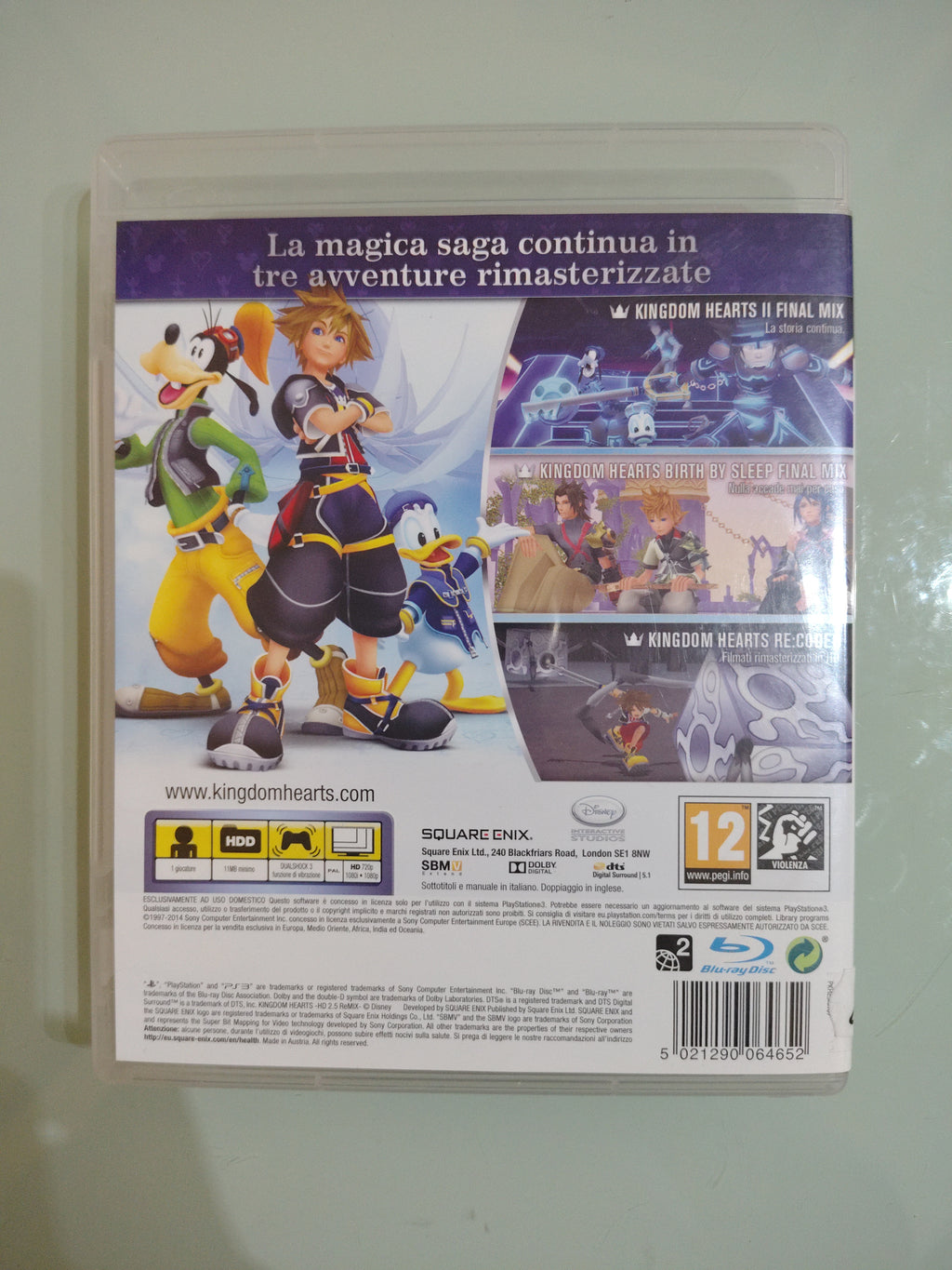 Kingdom Hearts 2.5 HD II.5 Remix GIOCO PS3 VERSIONE ITALIANA..