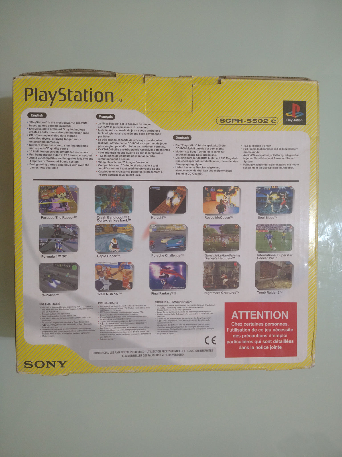 CONSOLE SONY PLAYSTATION 1 PS1 SCPH-5502 c