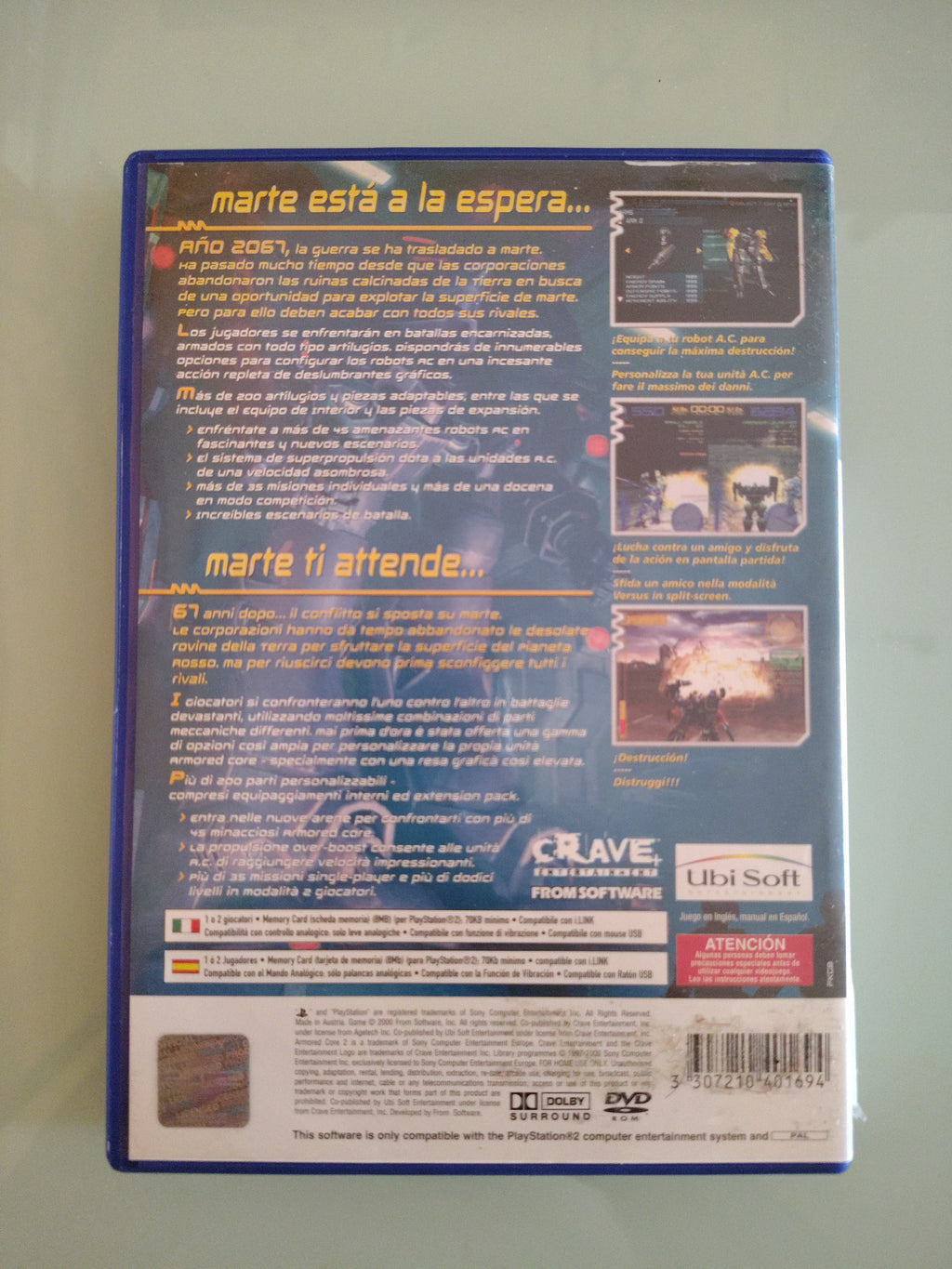 SONY PLAYSTATION 2  - PS2 - ARMORED CORE 2 - UBI SOFT - ITA SPAIN