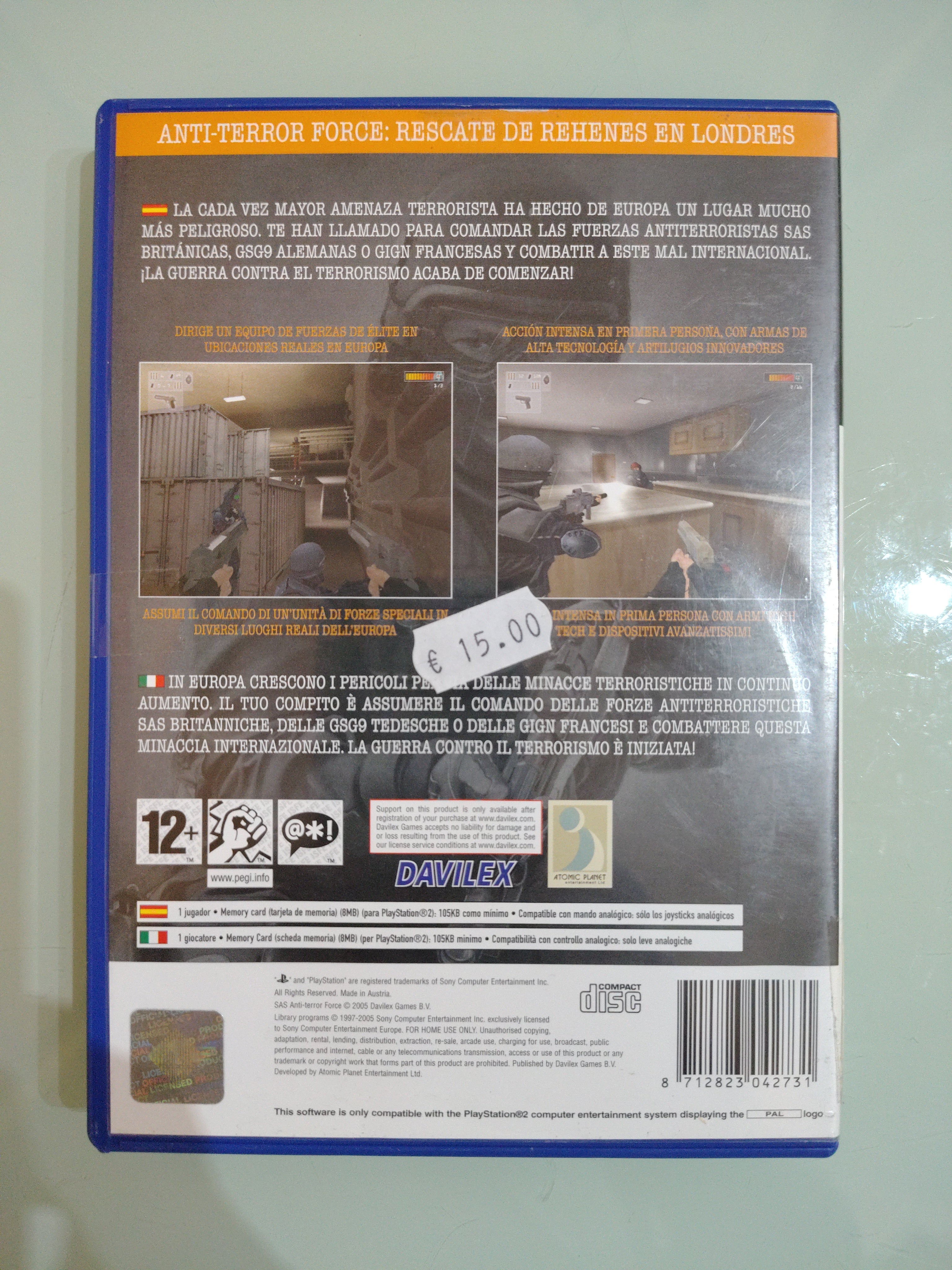 Sas Anti-Terror Force - Ps2 Playstation 2 PAL ita/esp