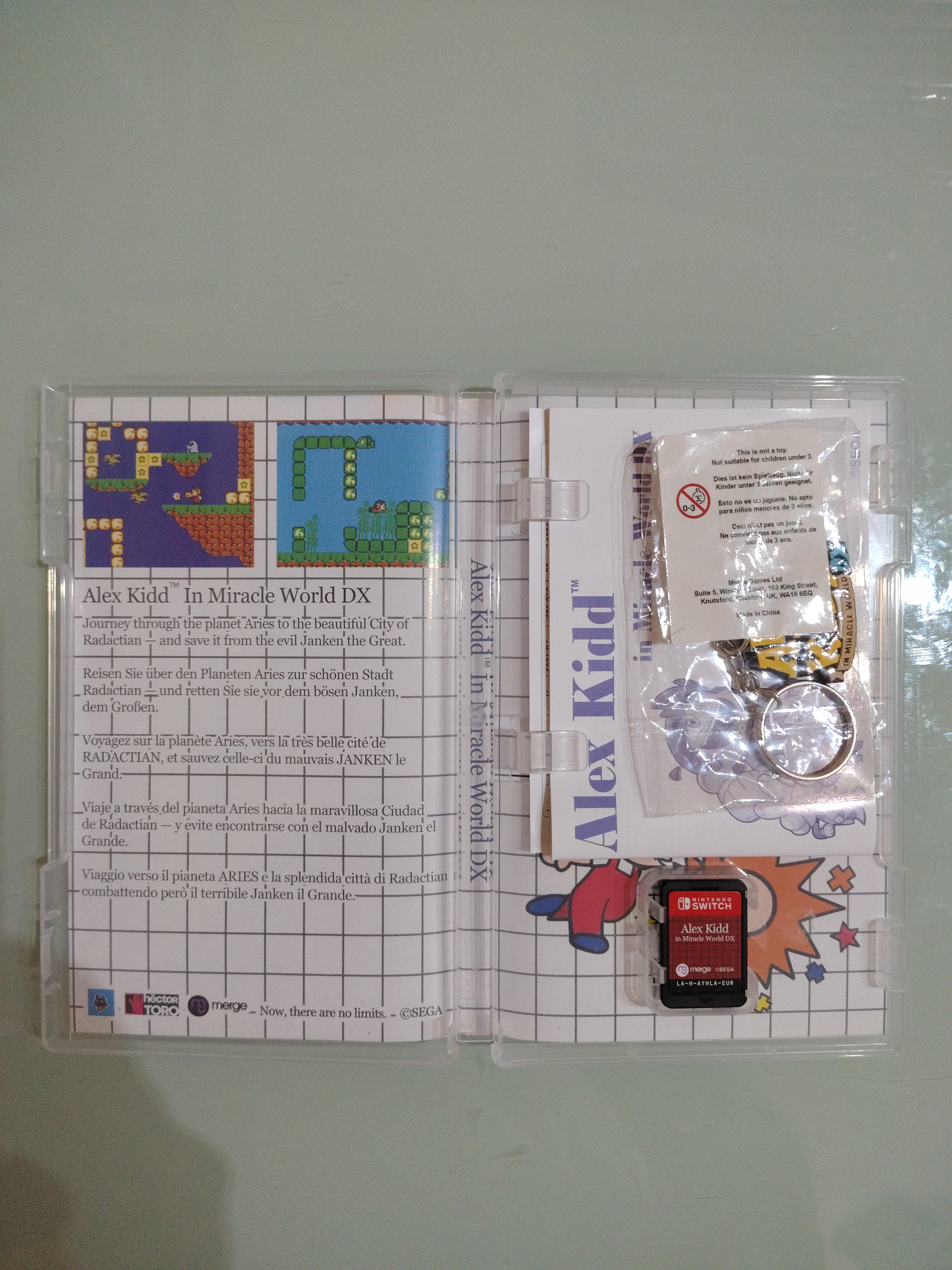 Alex Kidd In Miracle World Dx Nintendo Switch con portachiavi, cover reversibile